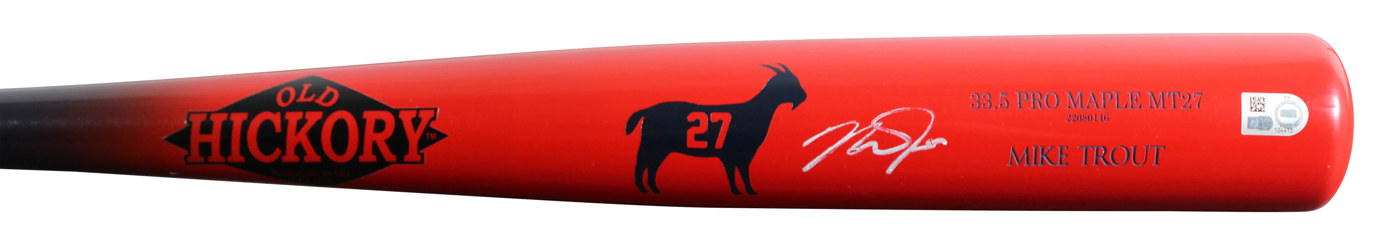 Angels Mike Trout Signed Old Hickory Player Model Baseball Bat MLB #YP104415 - Image 4