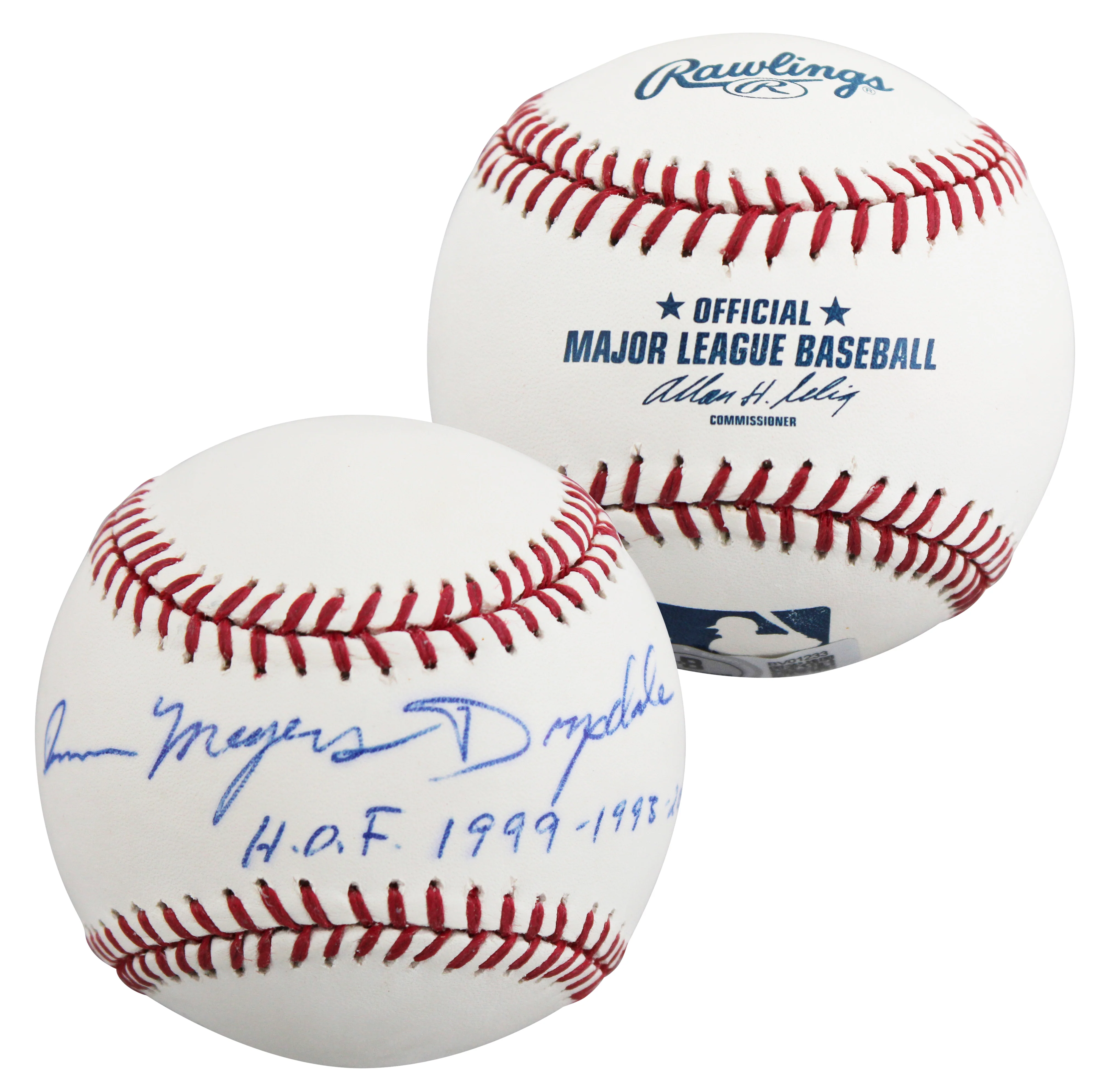 Ann Meyers Drysdale "HOF 1999-1993-2007" Signed OML Baseball BAS #BV01233 - Image 2