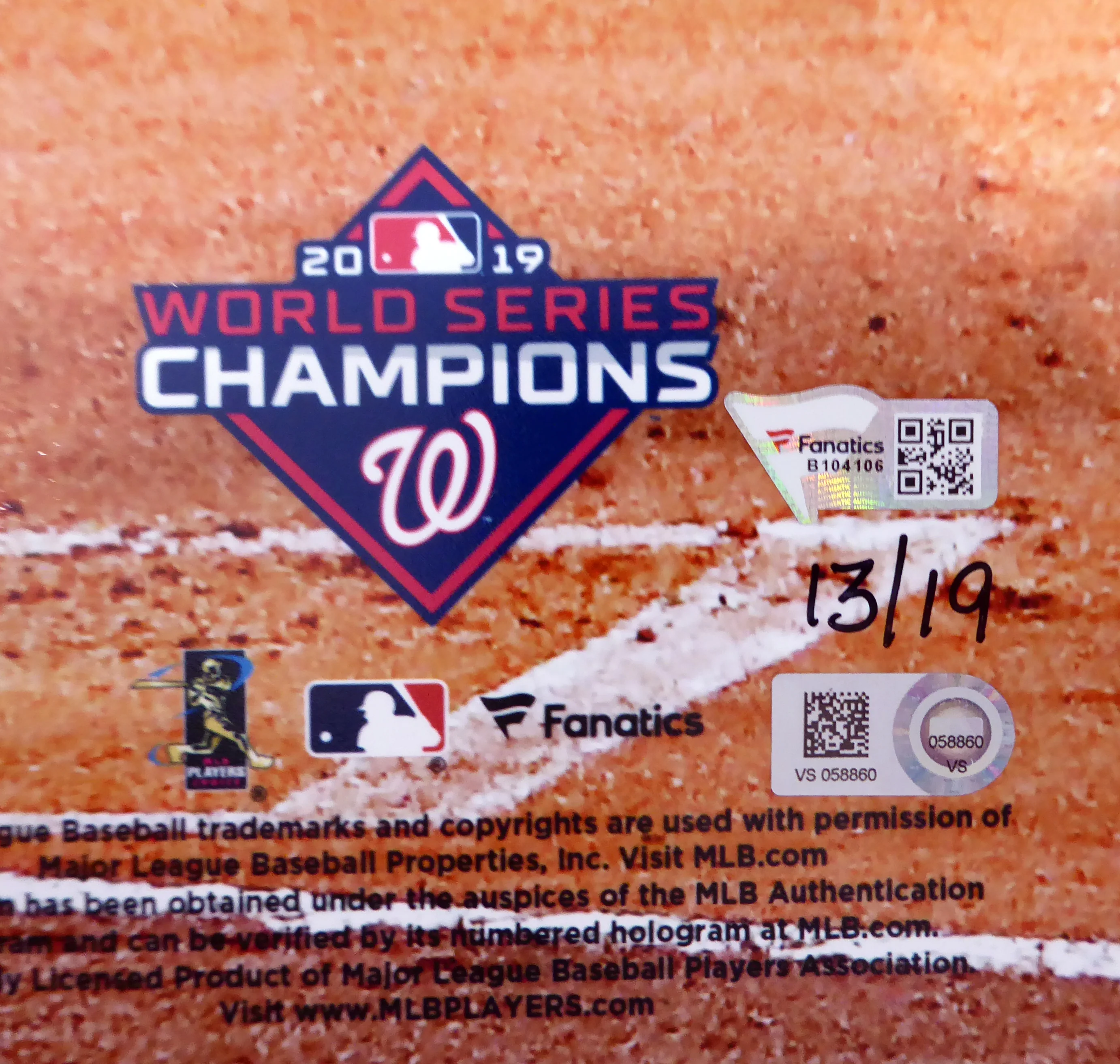 Anthony Rendon Autographed 16x20 Photo Washington Nationals With Stats #/19 MLB Holo Stock #194855 - Image 3