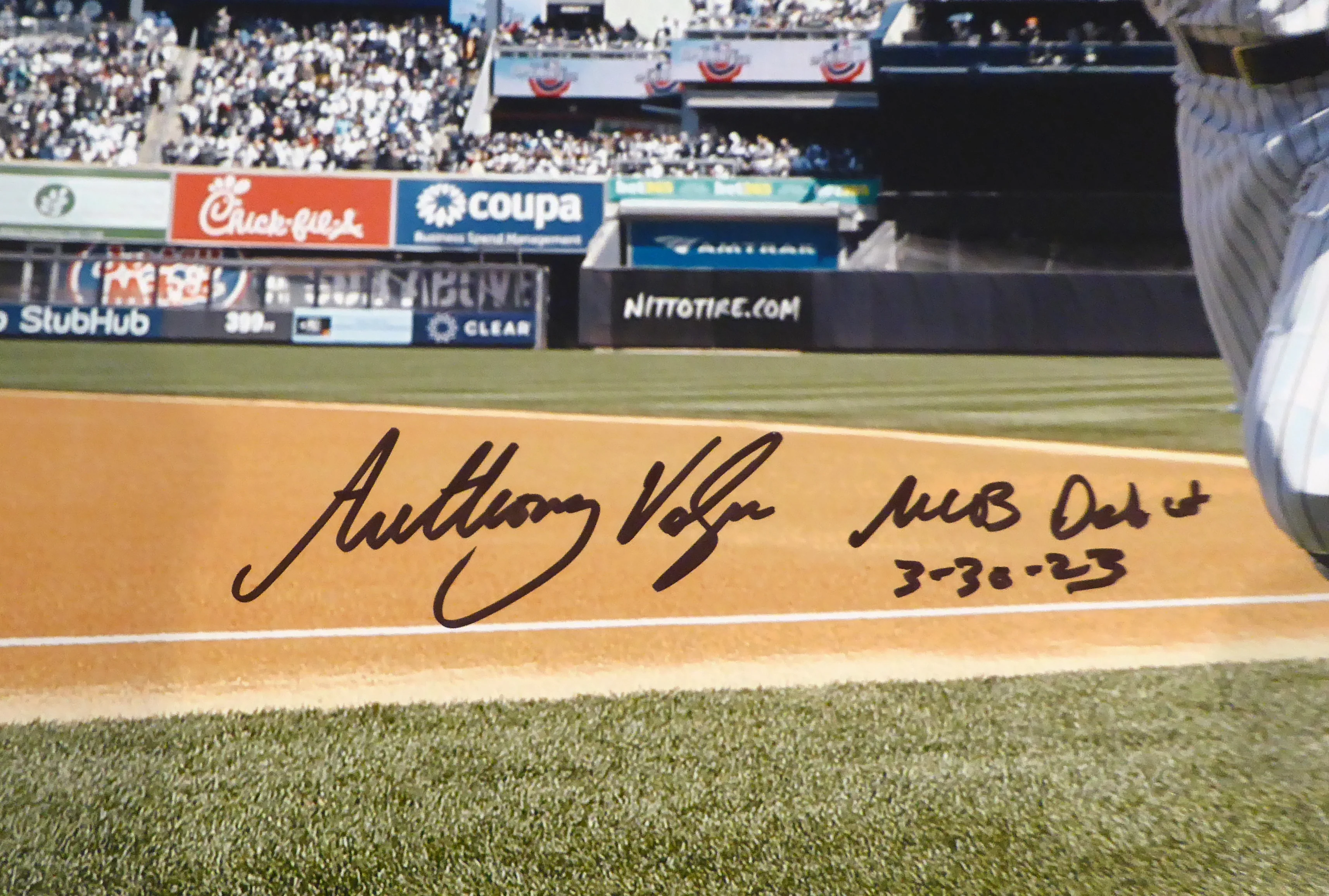 Anthony Volpe Autographed 16x20 Photo New York Yankees "MLB Debut 3-30-23" Fanatics Holo #SV33314606 - Image 2