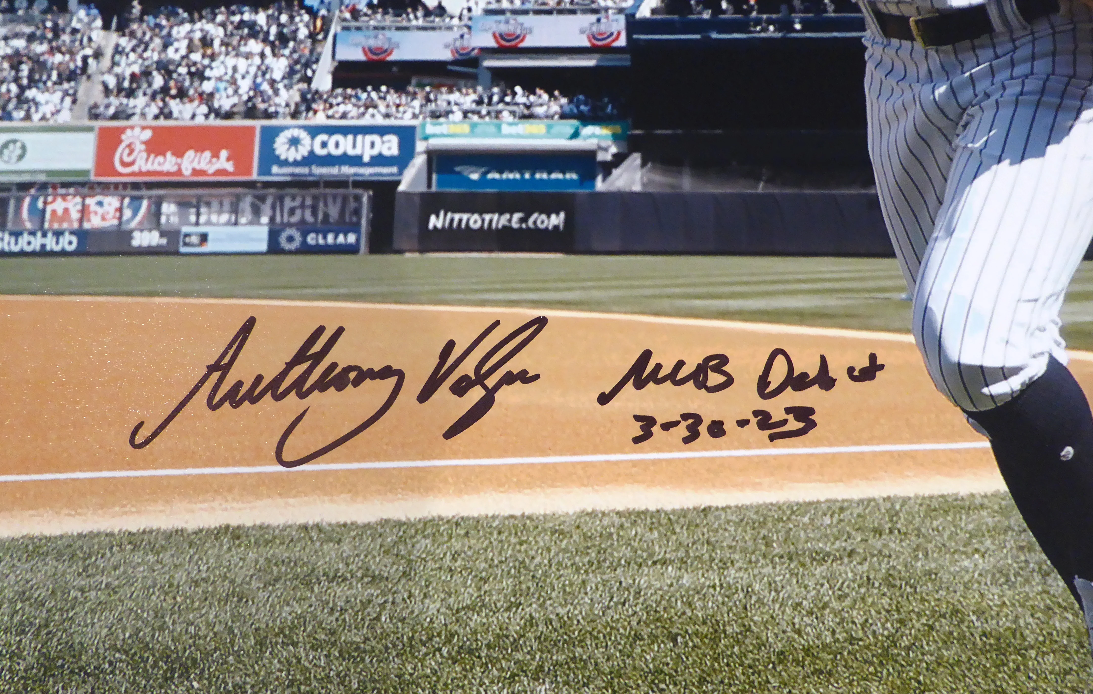 Anthony Volpe Autographed 16x20 Photo New York Yankees "MLB Debut 3-30-23" Fanatics Holo #SV33314606 - Image 4