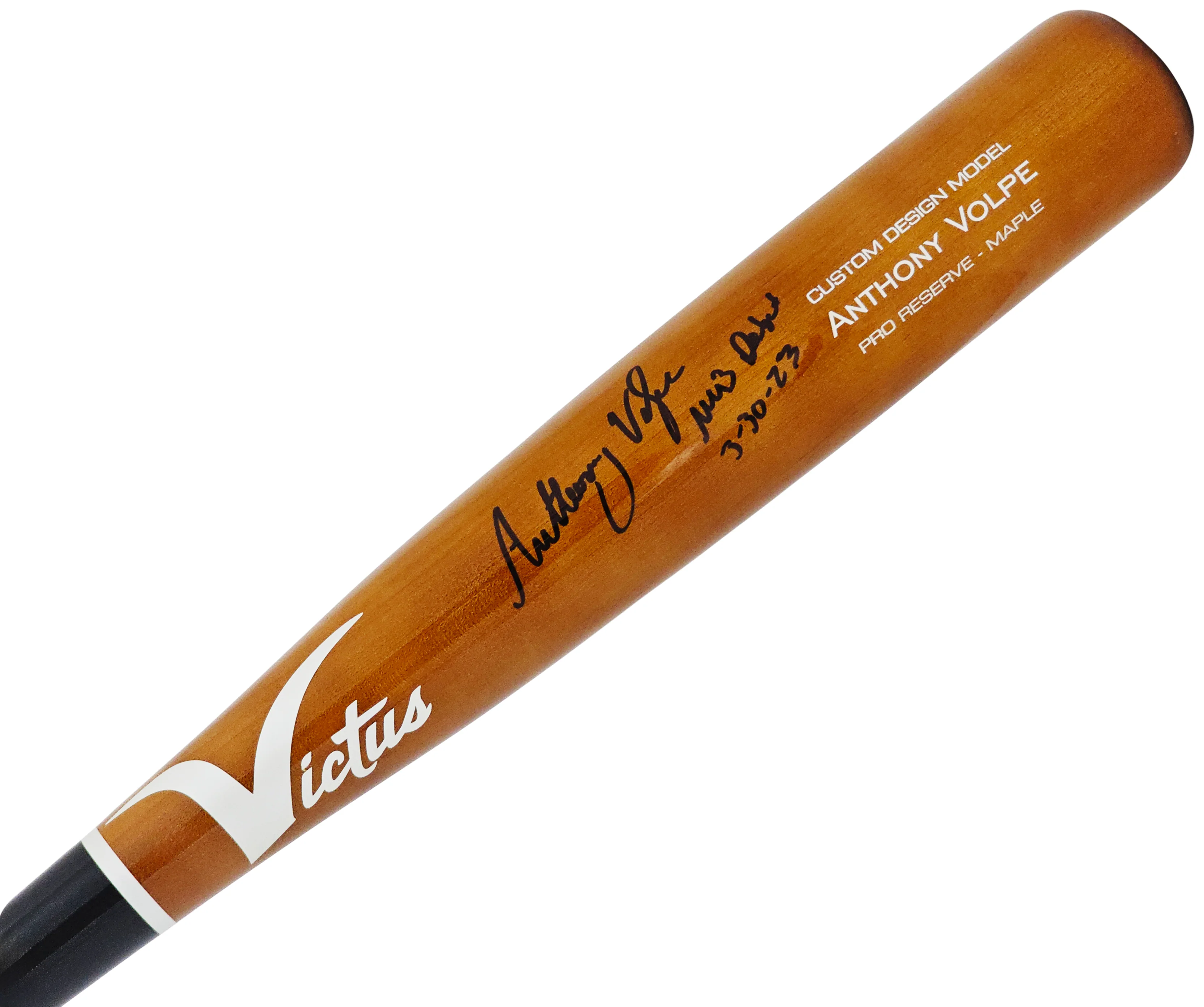 Anthony Volpe Autographed Brown Victus Player Model Bat New York Yankees "MLB Debut 3-30-23" Fanatics Holo Stock #218763 - Image 2