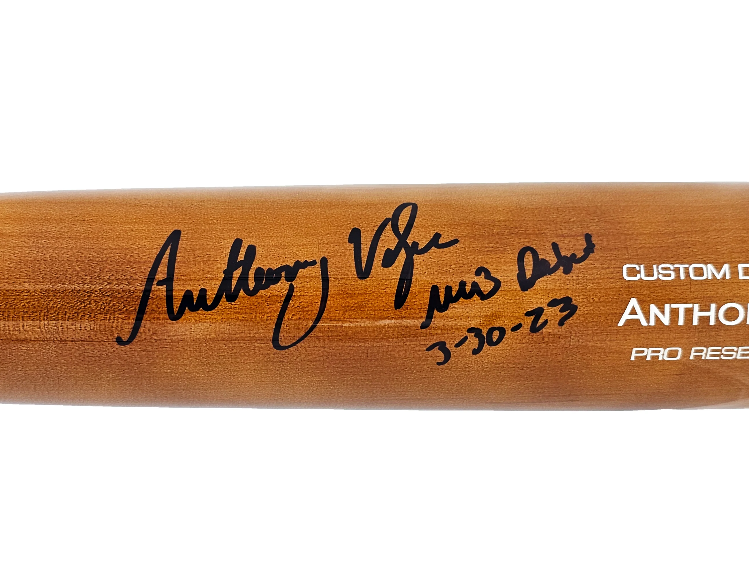 Anthony Volpe Autographed Brown Victus Player Model Bat New York Yankees "MLB Debut 3-30-23" Fanatics Holo Stock #218763 - Image 3