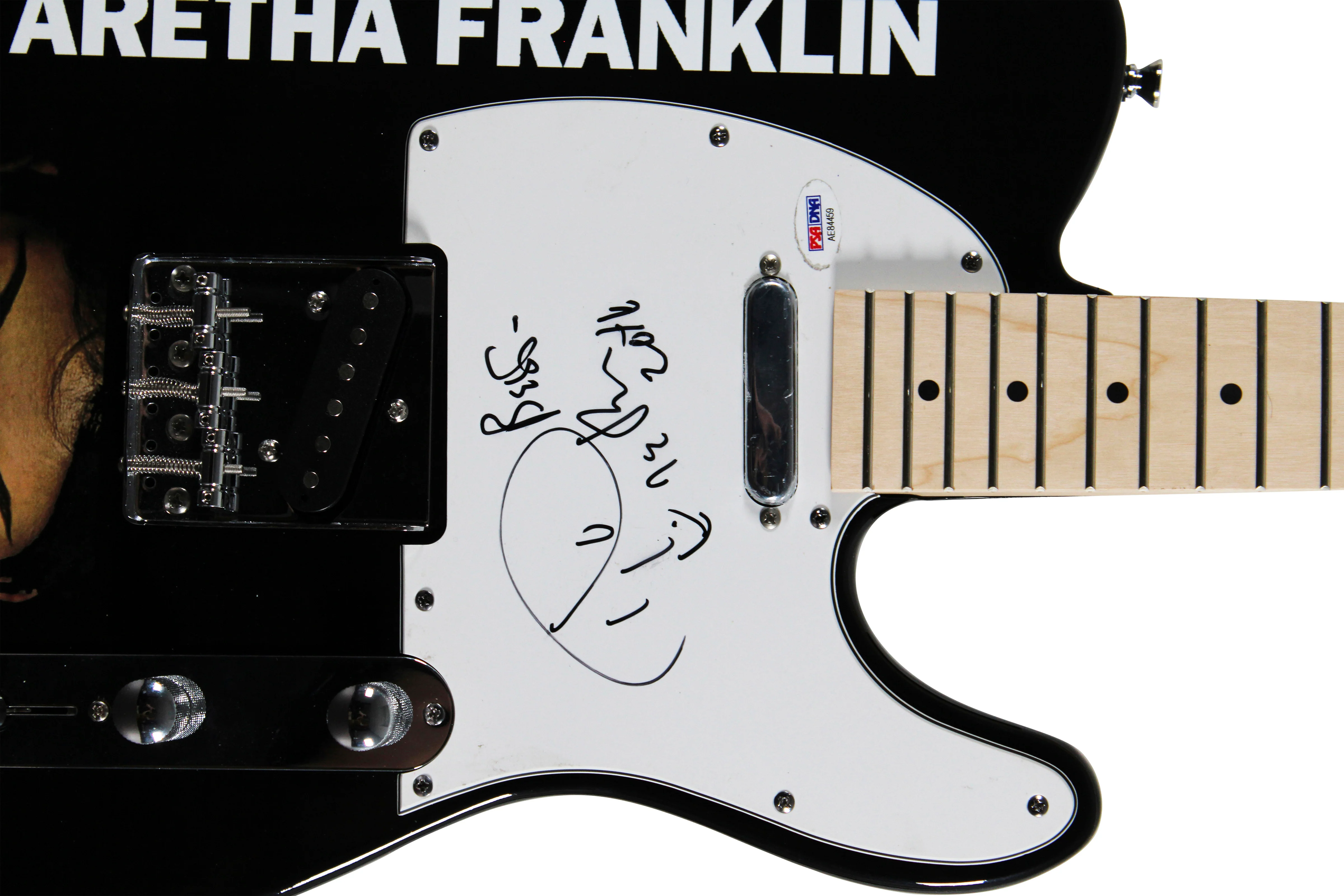 Aretha Franklin Authentic Signed Glarry Black Electric Guitar PSA/DNA #AE84459 - Image 3