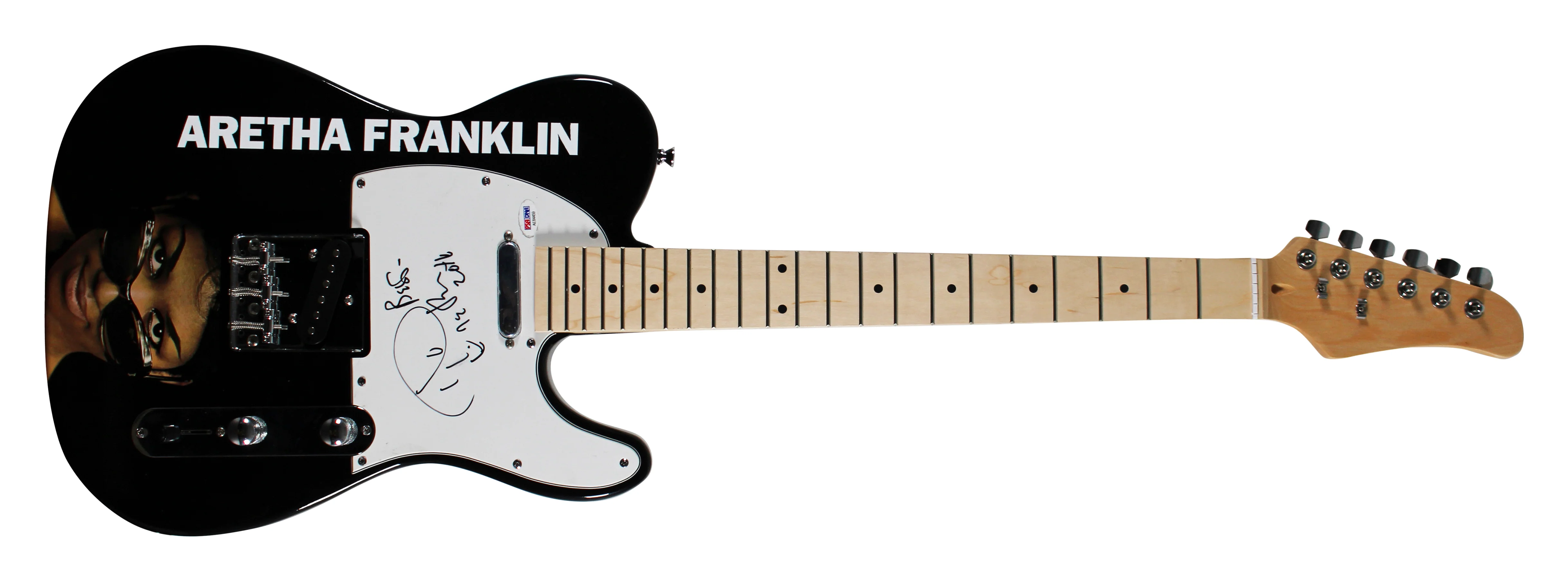Aretha Franklin Authentic Signed Glarry Black Electric Guitar PSA/DNA #AE84459 - Image 4