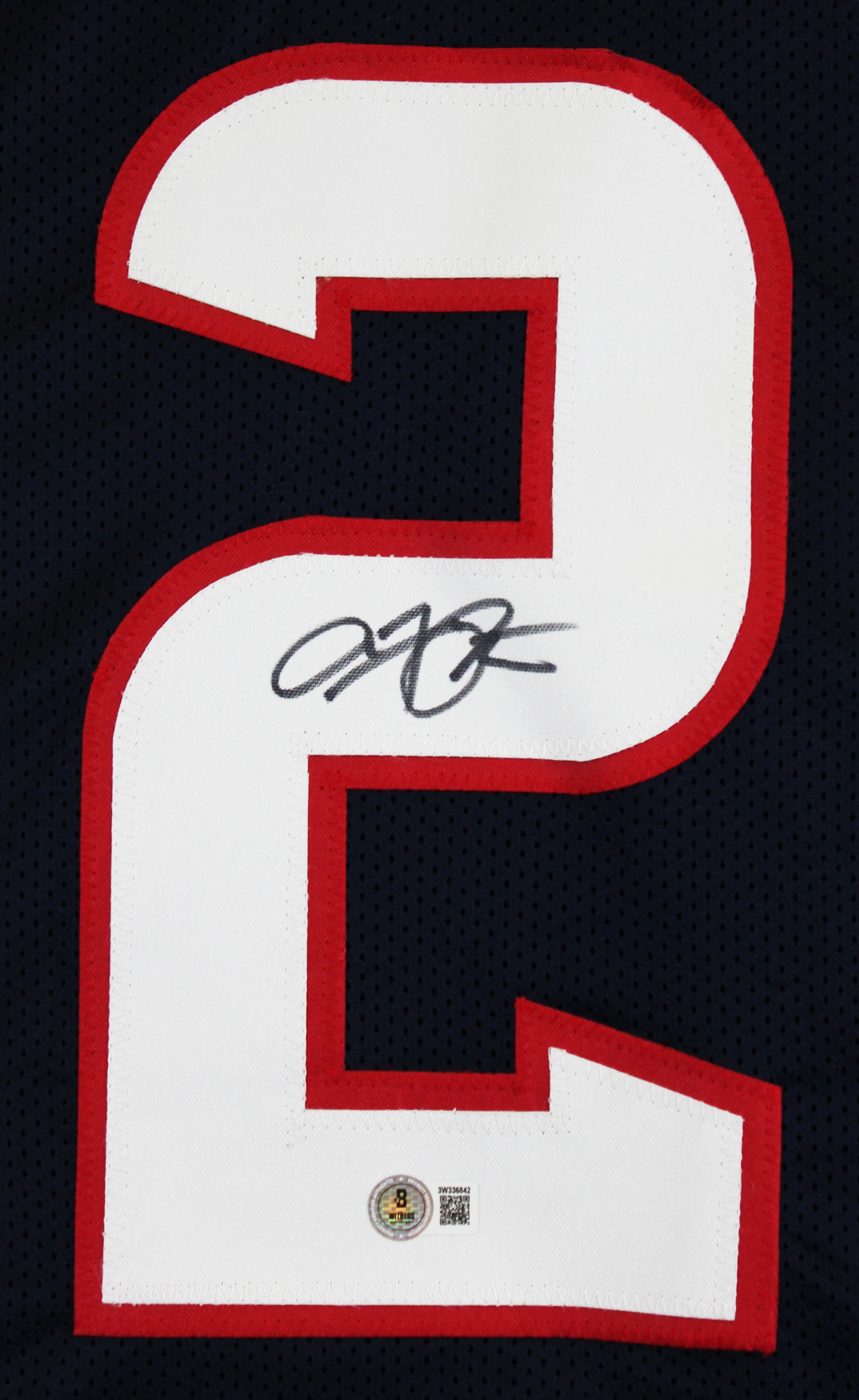 Arian Foster Authentic Signed Navy Pro Style Jersey Autographed BAS Witnessed - Image 3