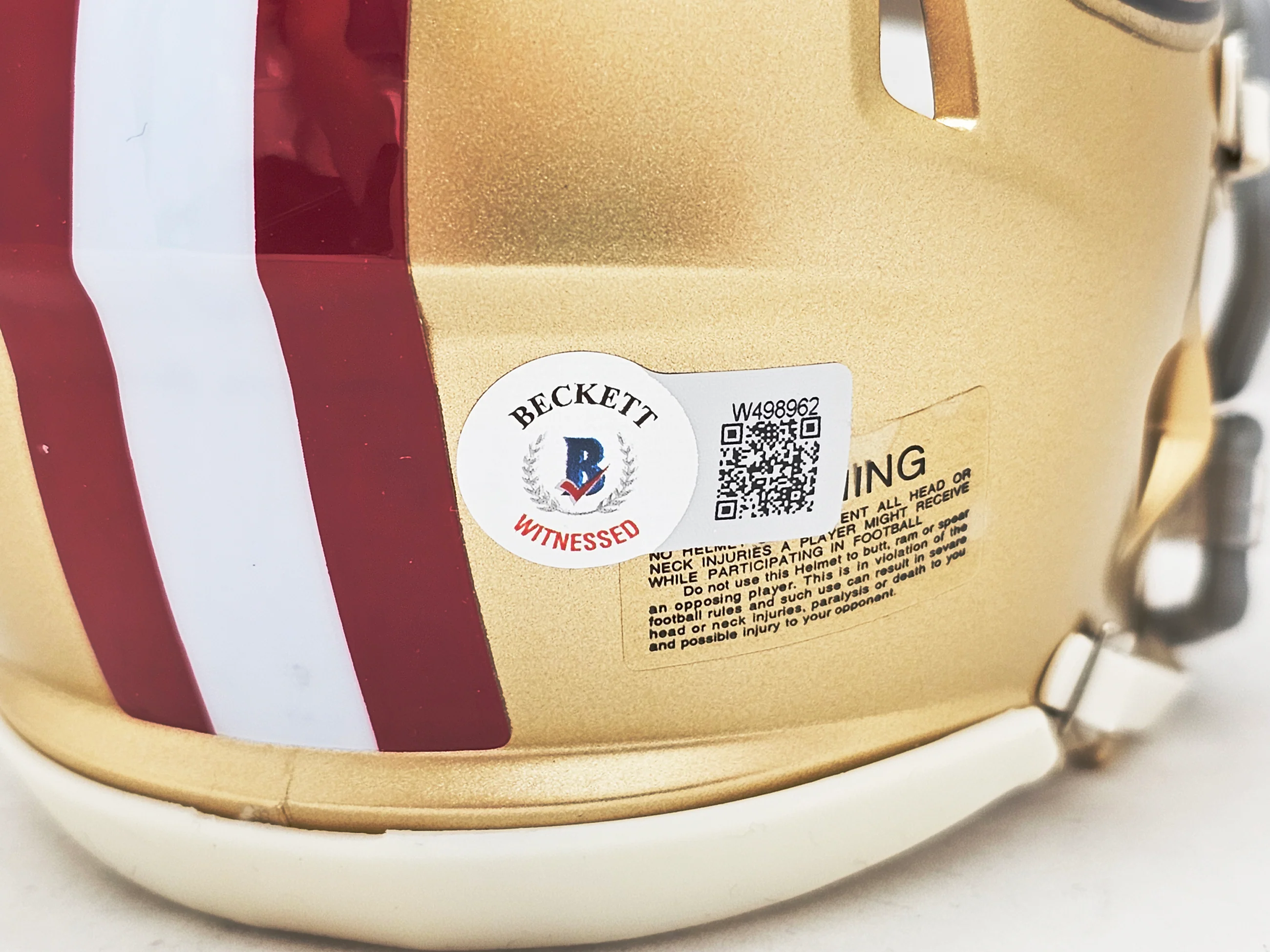 Arik Armstead Autographed San Francisco 49ers Gold Speed Mini Helmet Beckett BAS Witness Stock #218752 - Image 5