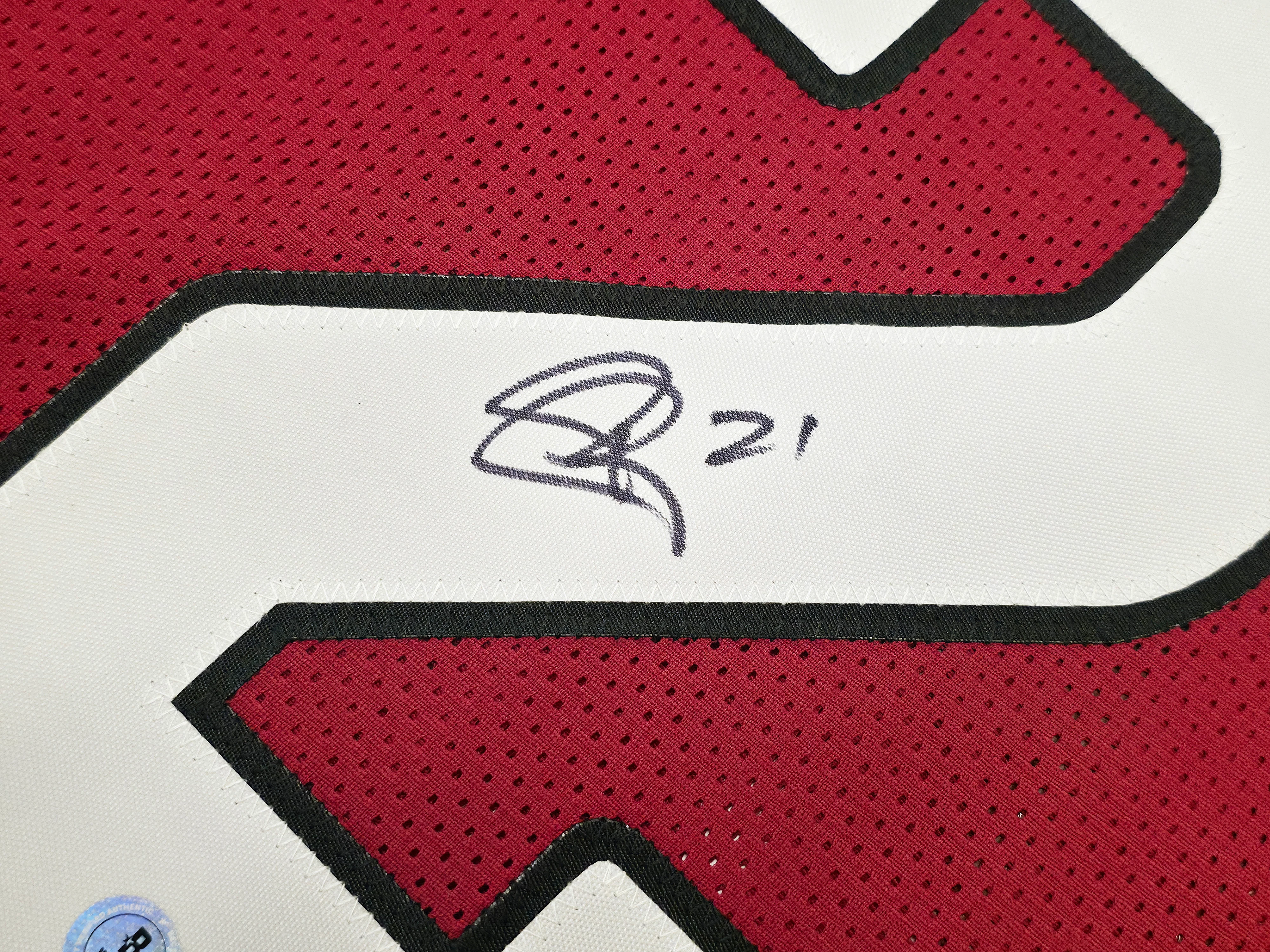 Arizona Cardinals Patrick Peterson Autographed Red Jersey Beckett BAS Witness Stock #246194 - Image 4