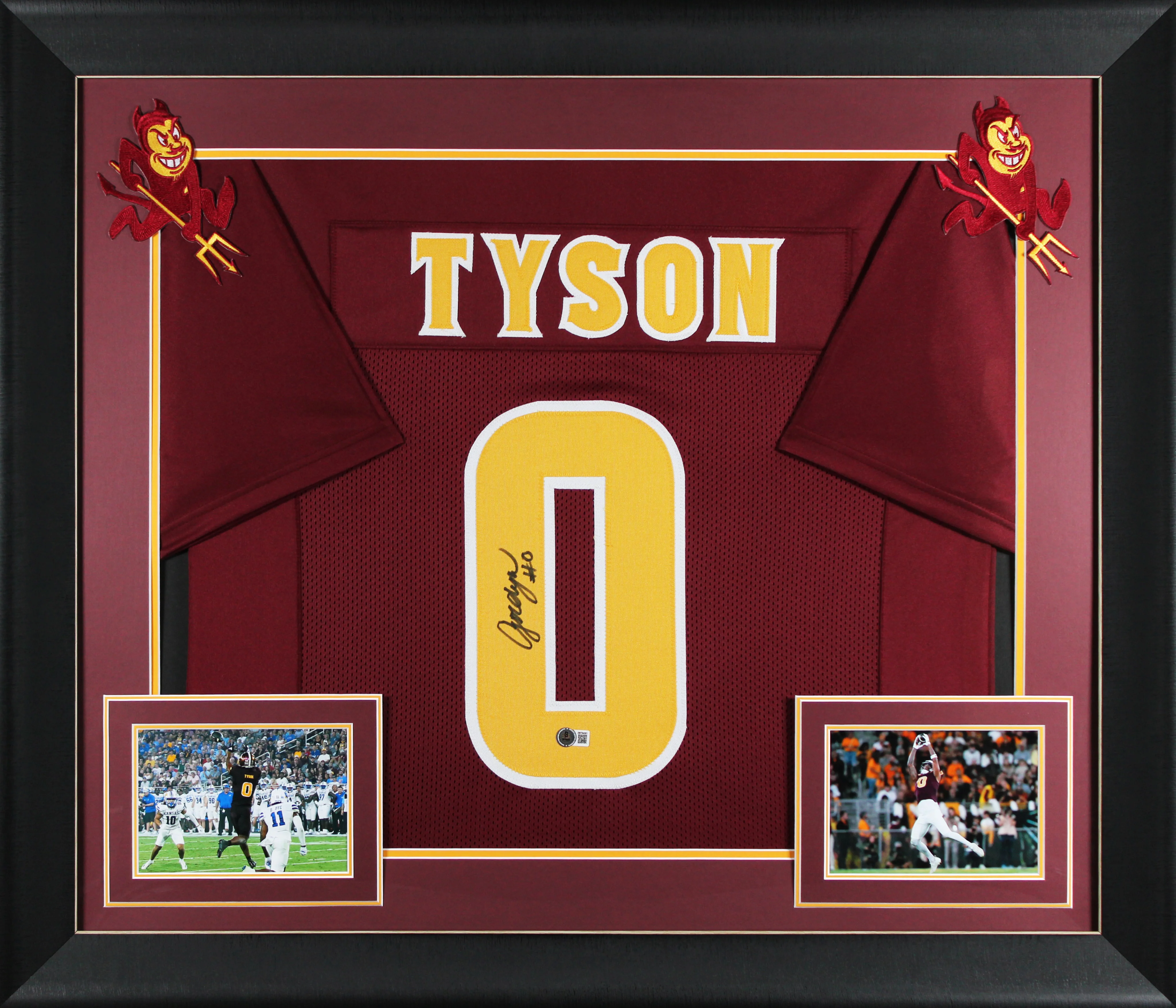 Arizona State Jordyn Tyson Signed Maroon Pro Style Framed Jersey BAS Witnessed - Image 2