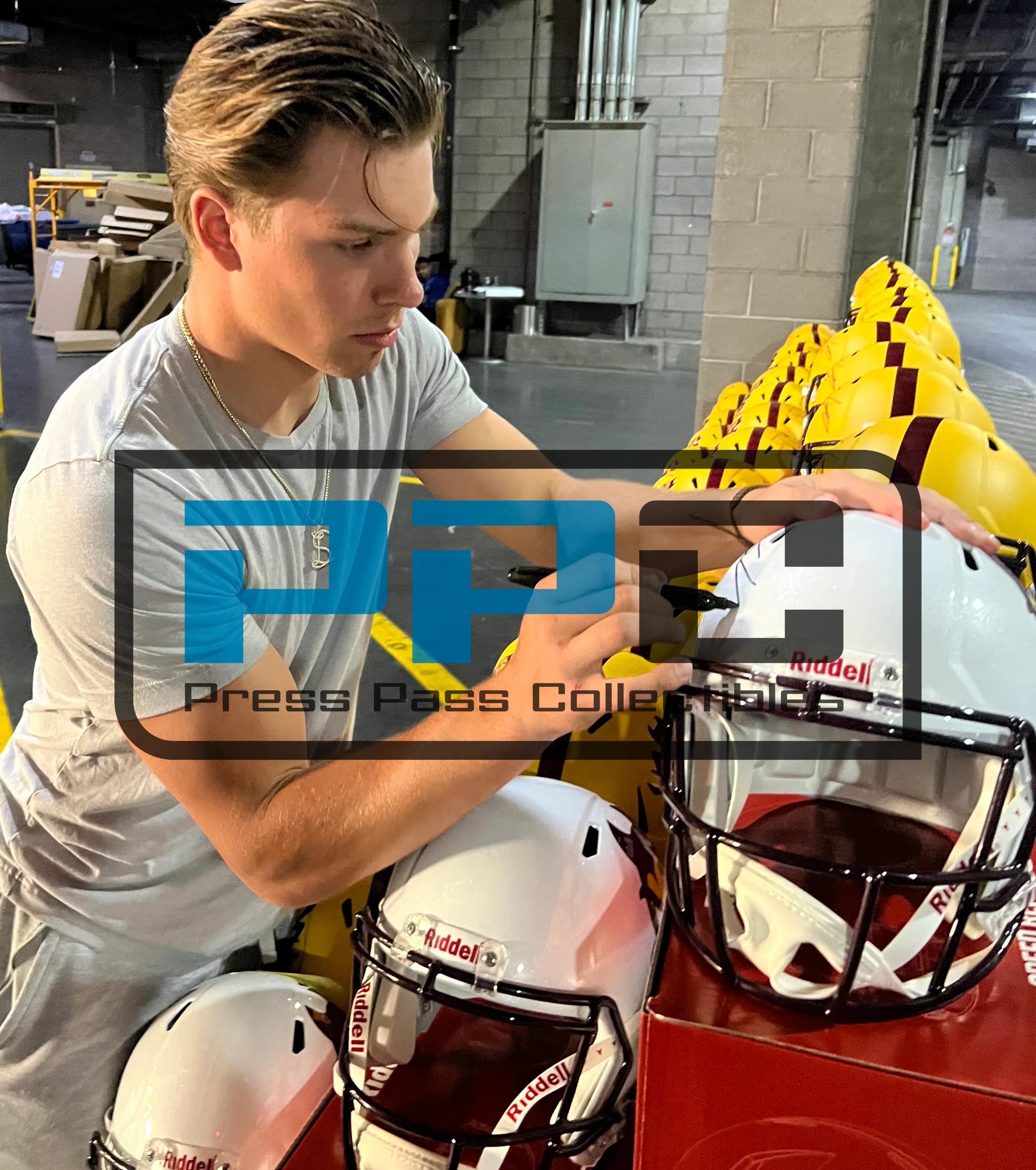 Arizona State Sam Leavitt Signed White Alt F/S Speed Rep Helmet W/ Case BAS Wit - Image 6