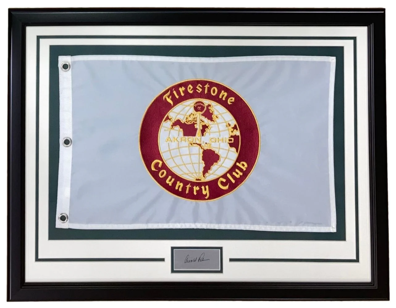 Arnold Palmer Framed Bridgestone Country Club Flag w/ Laser Engraved Signature