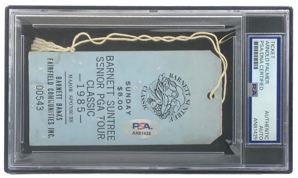 Arnold Palmer Signed Slabbed 1985 PGA Senior Tour Classic Ticket PSA - Image 2