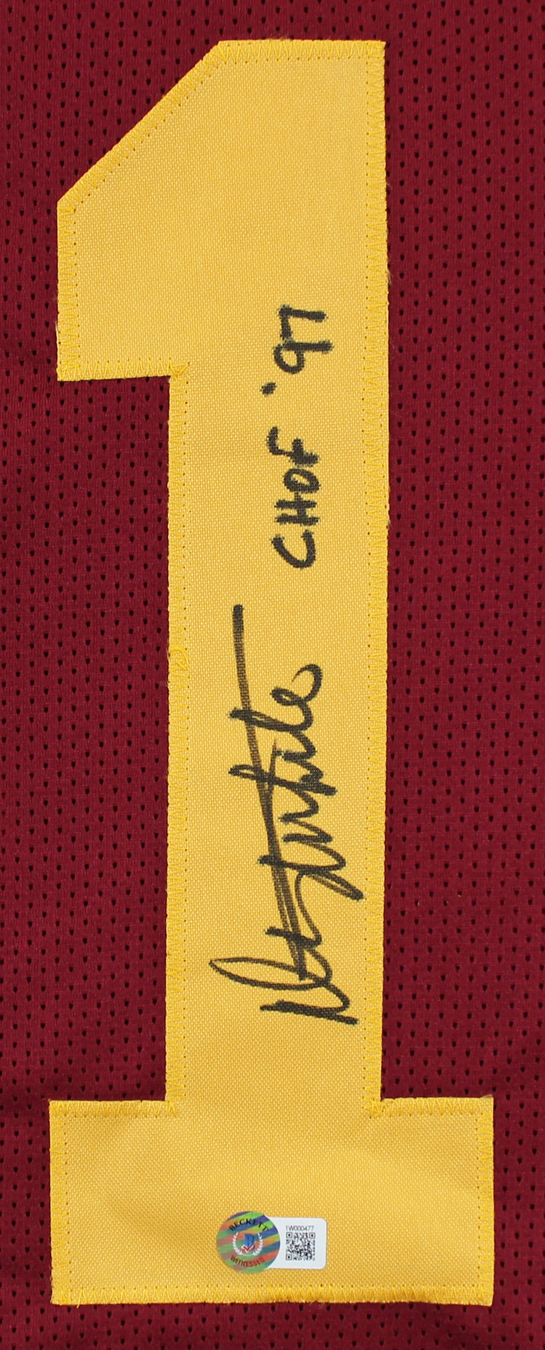 ASU Danny White "CHOF '97" Signed Maroon Pro Style Framed Jersey BAS Witnessed - Image 3