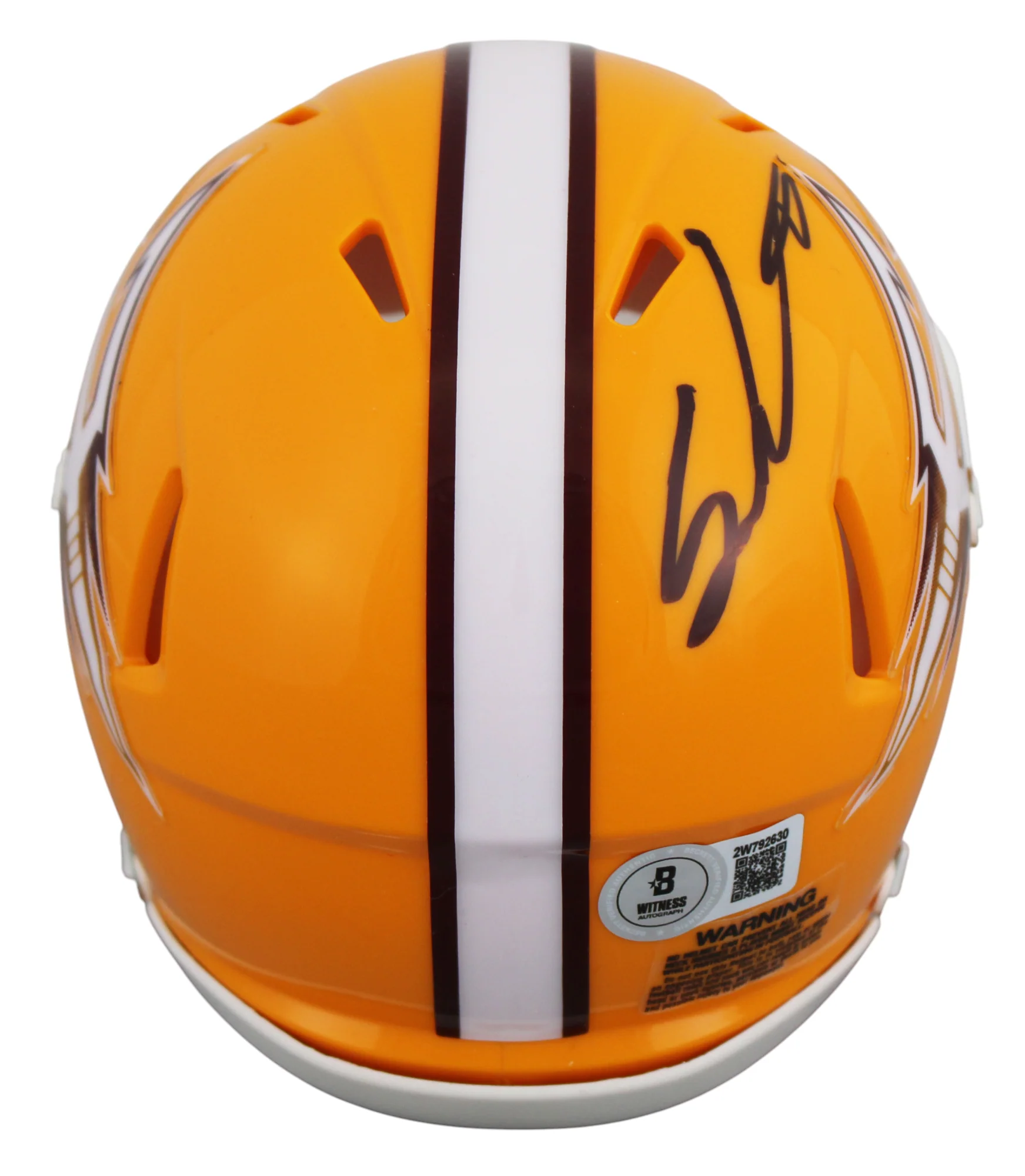 ASU Sam Leavitt & Jordyn Tyson Signed Gold Speed Mini Helmet BAS Witnessed - Image 3