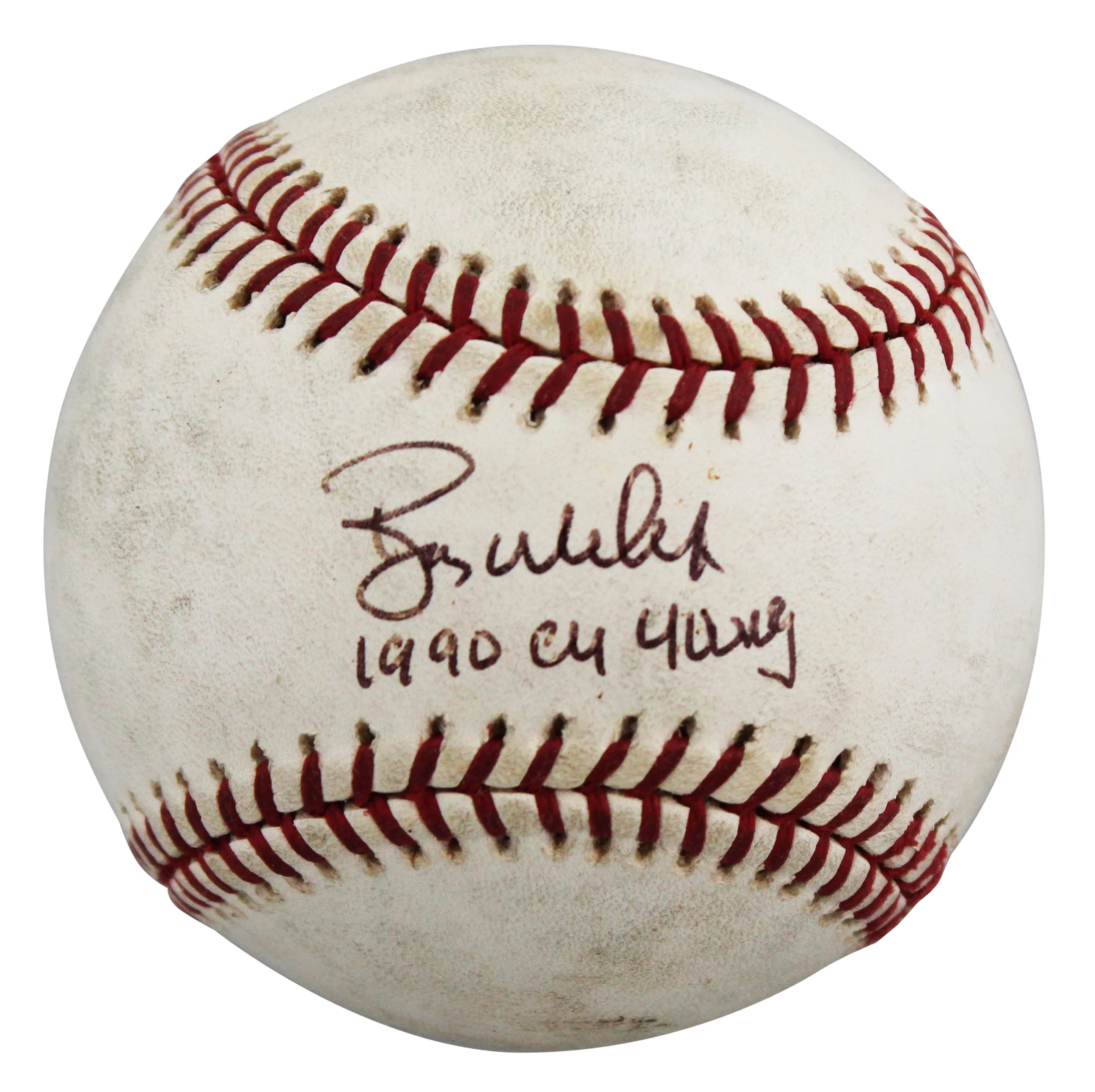 Athletics Bob Welch "1990 Cy Young" Signed Game Used Selig Baseball BAS #BV70320 - Image 3