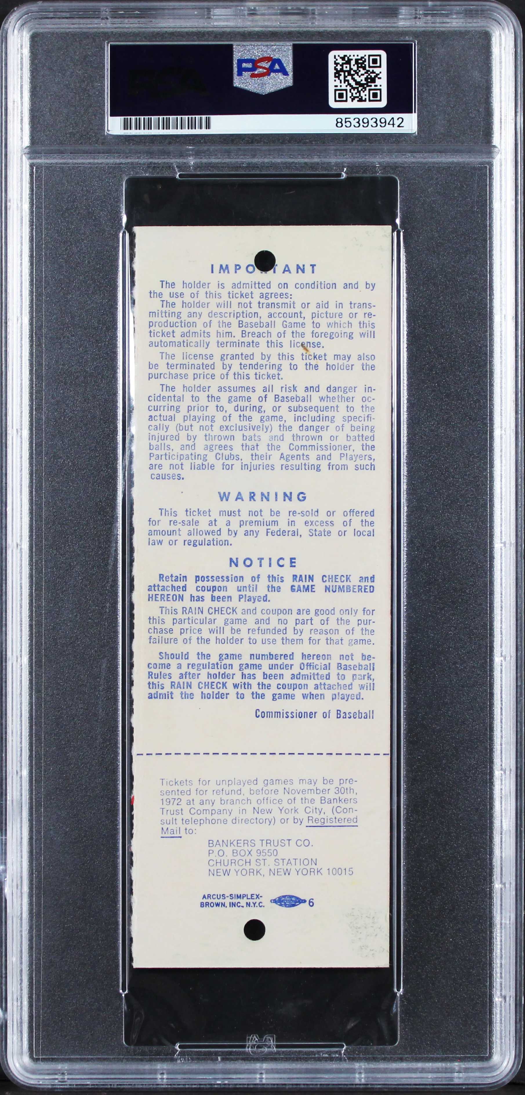 Athletics Reggie Jackson 1972 WS Game 3 Full Ticket Auto 10! PSA/DNA Slabbed - Image 3
