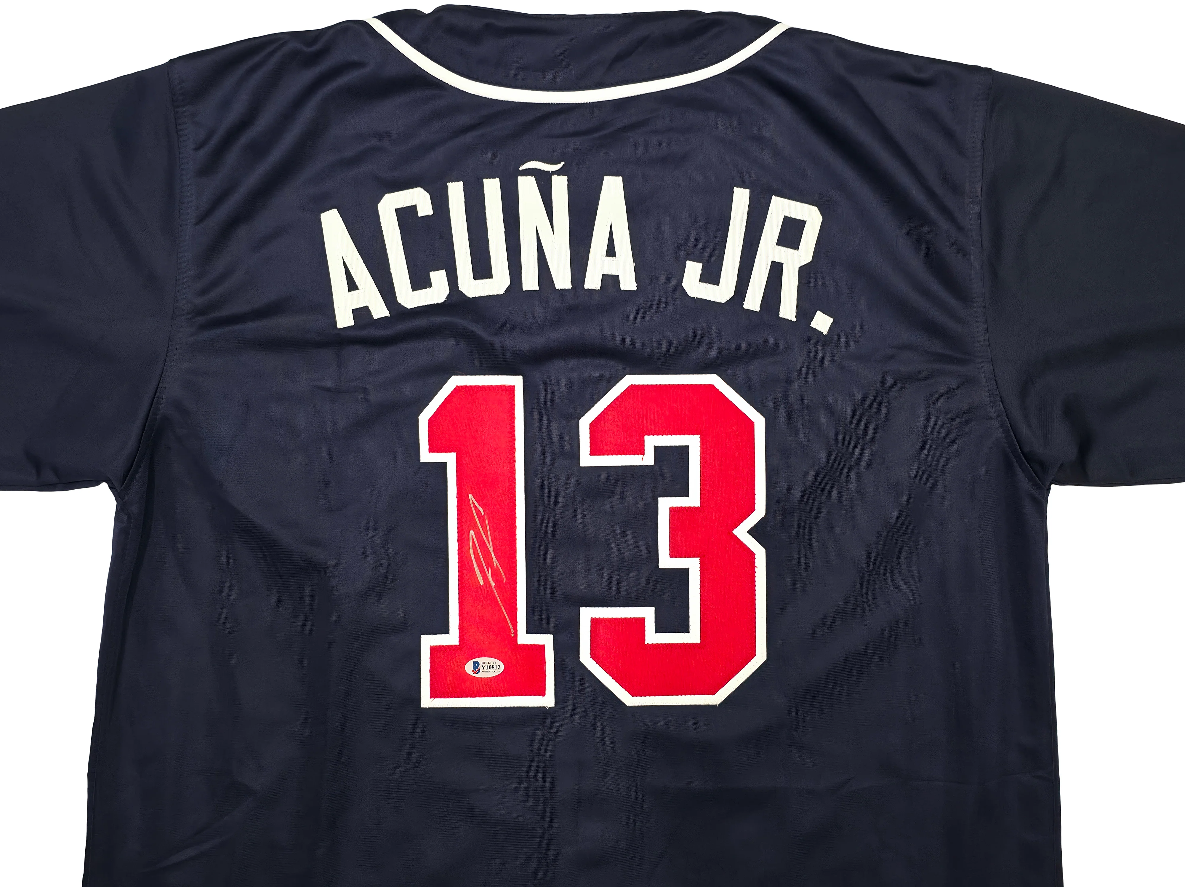 Atlanta Braves Ronald Acuna Jr. Autographed Blue Jersey Beckett BAS Stock #250574 - Image 3