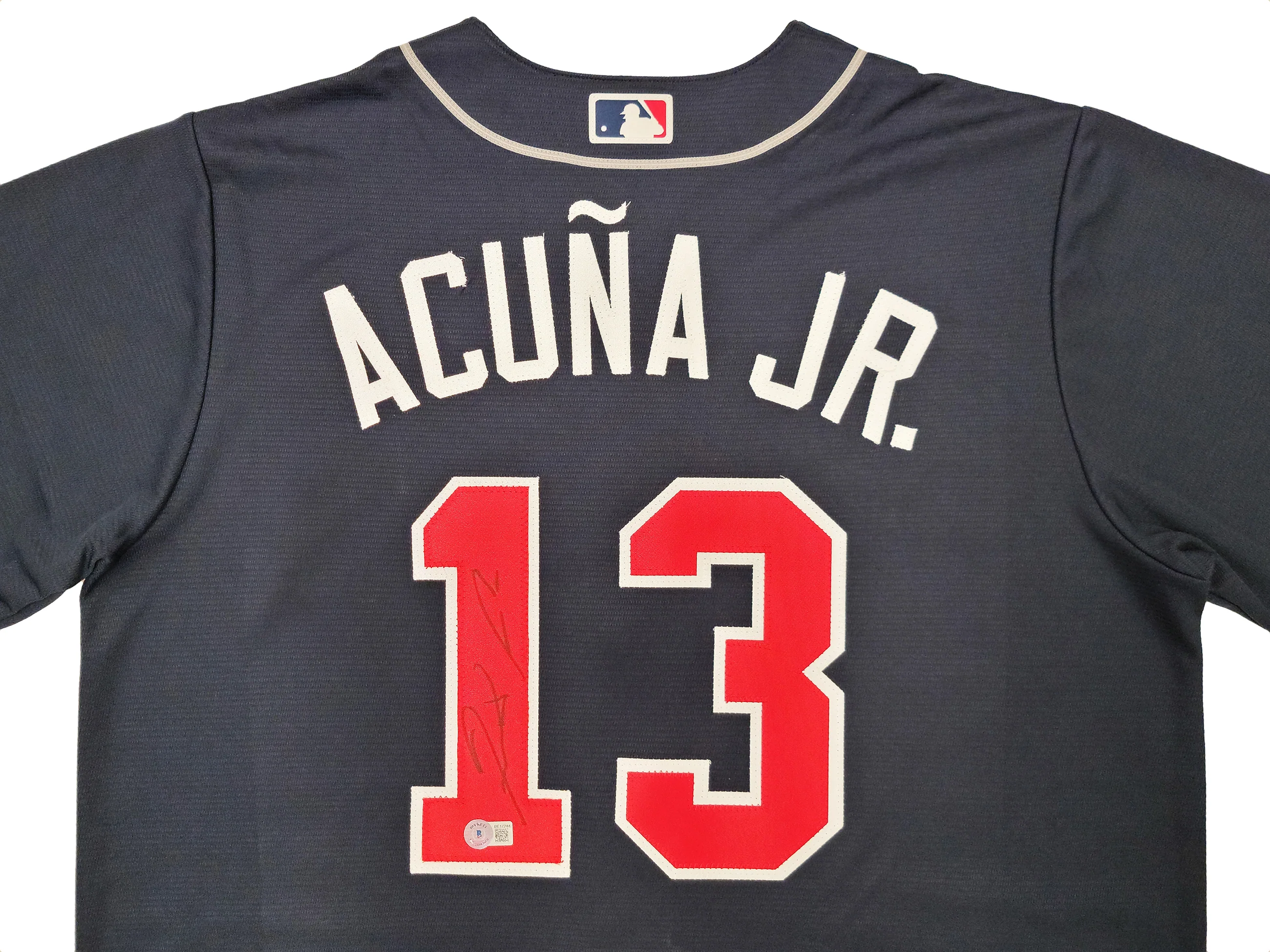 Atlanta Braves Ronald Acuna Jr. Autographed Blue Nike Jersey Size L Beckett BAS QR Stock #205687 - Image 3
