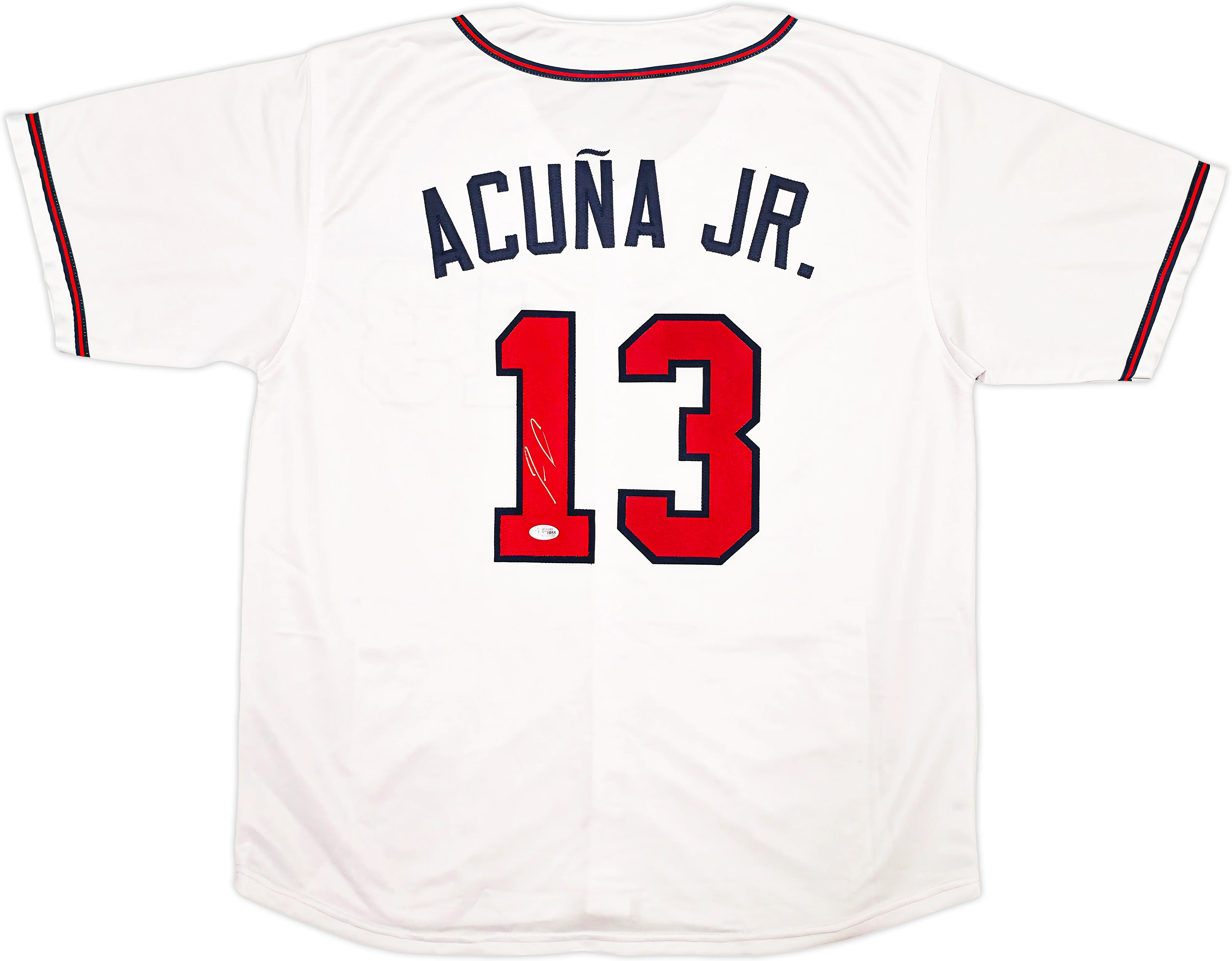 Atlanta Braves Ronald Acuna Jr. Autographed White Jersey Beckett BAS Stock #251011 - Image 2