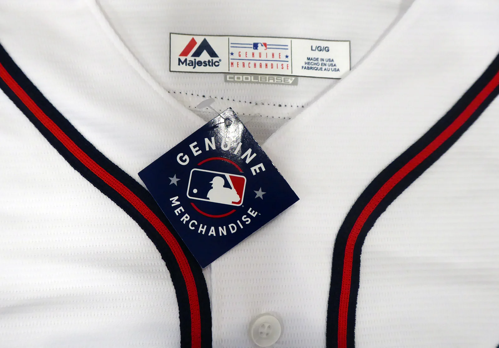 Atlanta Braves Ronald Jose Acuna Blanco Jr. Autographed Majestic Cool Base White Jersey Size L "Full Name" Beckett BAS Stock #190027 - Image 5