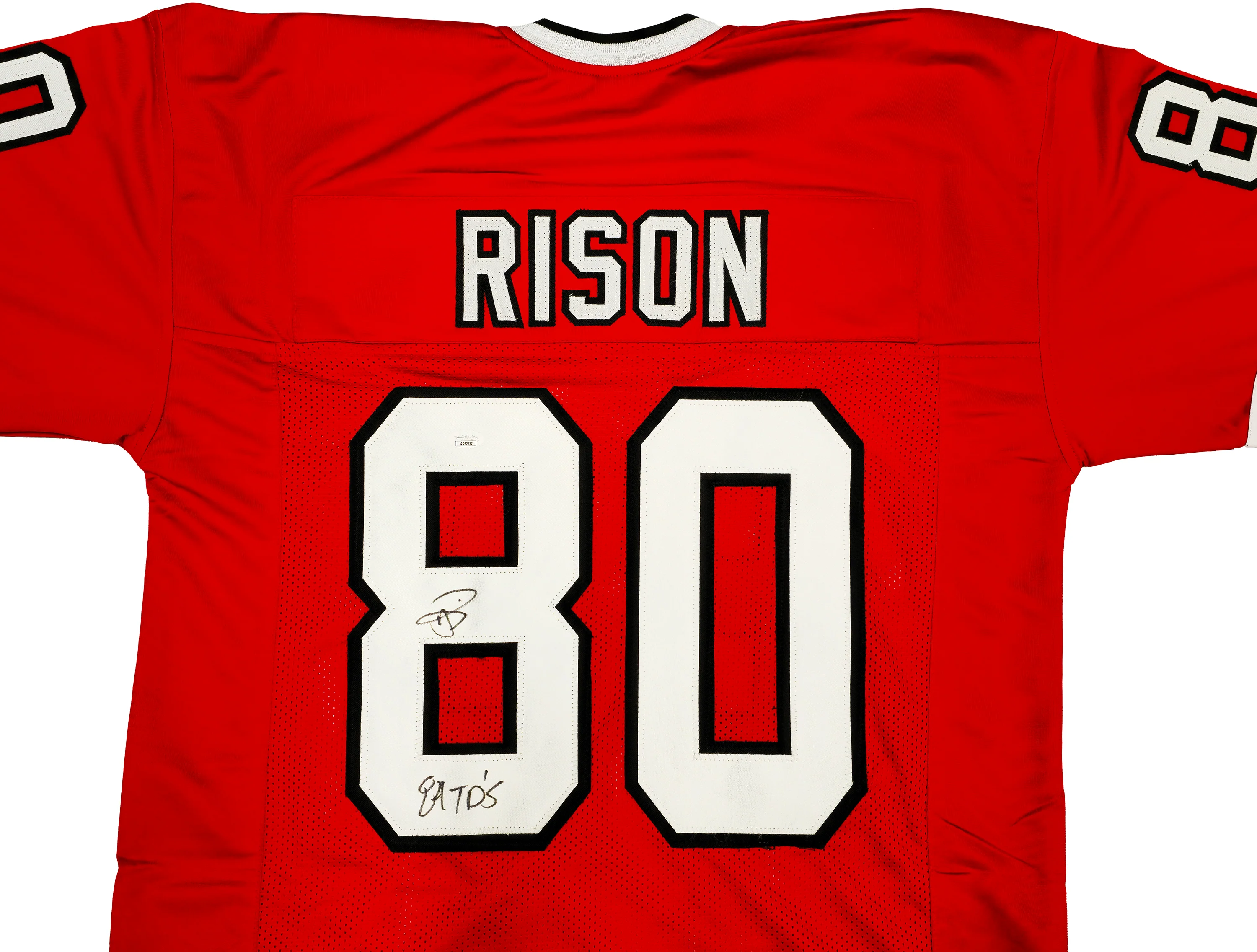 Atlanta Falcons Andre Rison Autographed Red Jersey "84 TD" JSA Stock #233379 - Image 3