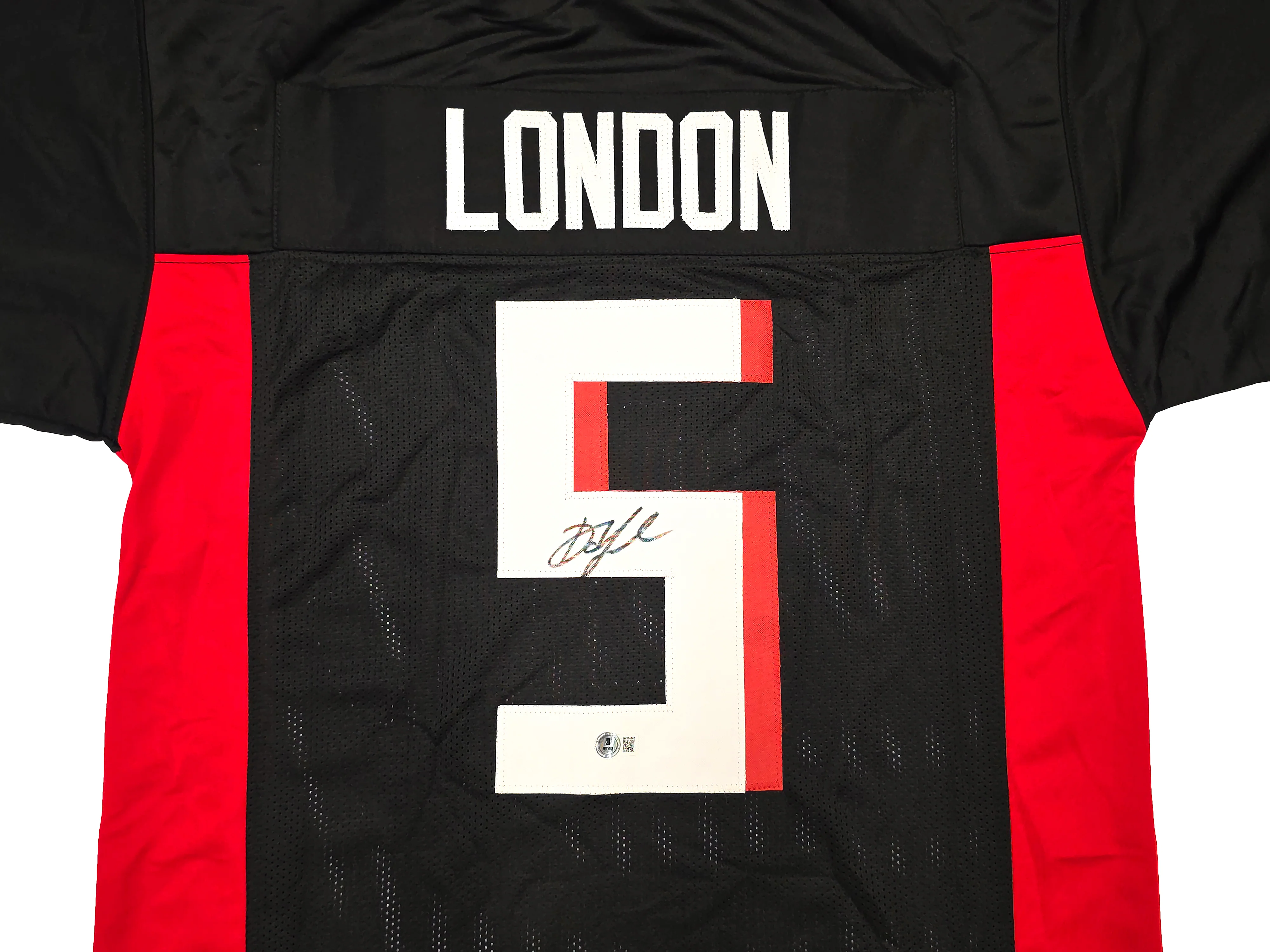 Atlanta Falcons Drake London Autographed Black Jersey Beckett BAS Witness Stock #261837 - Image 2