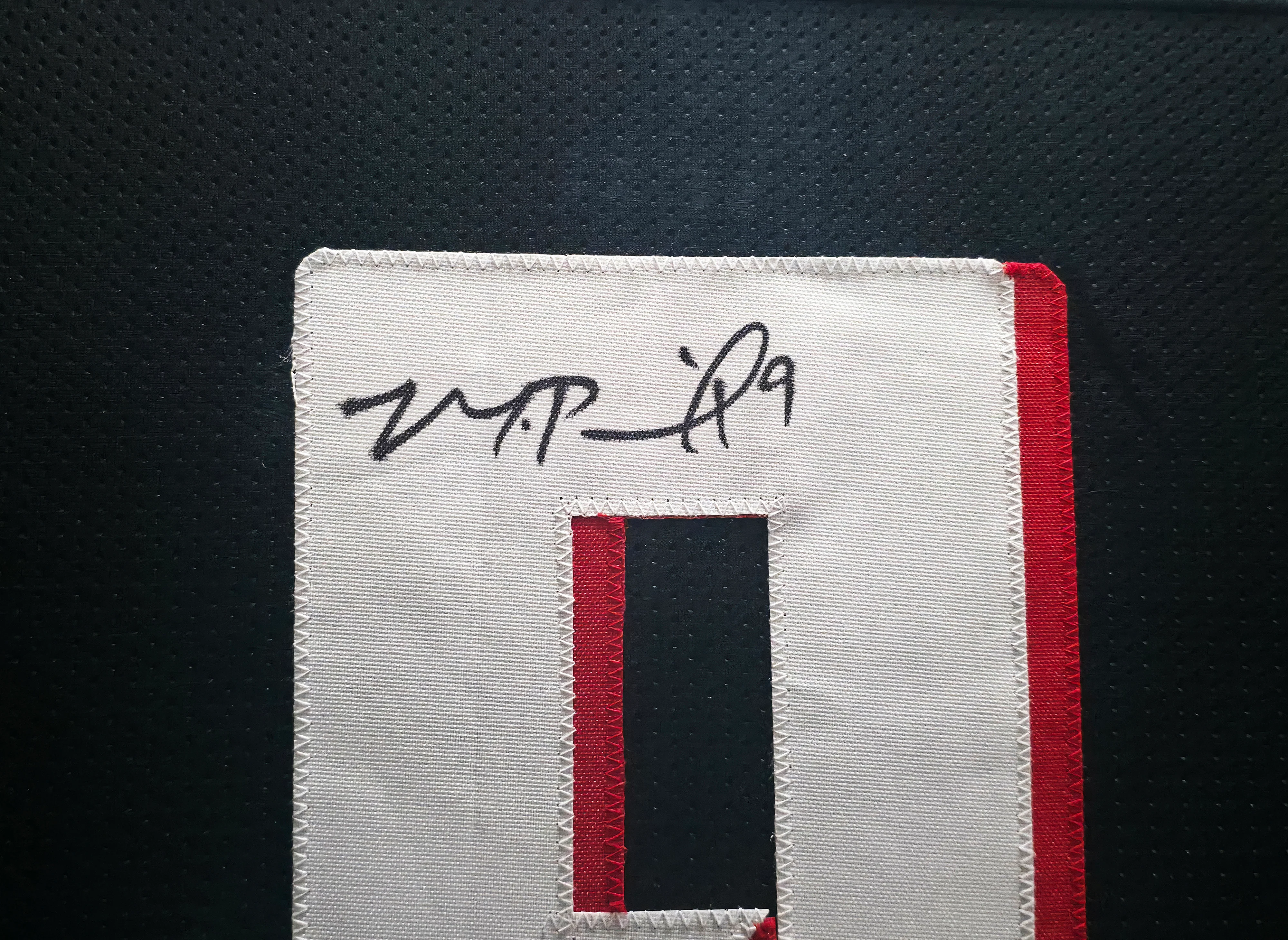 Atlanta Falcons Michael Penix Jr Autographed Framed Black Jersey Beckett BAS Witness Stock #252810 - Image 3