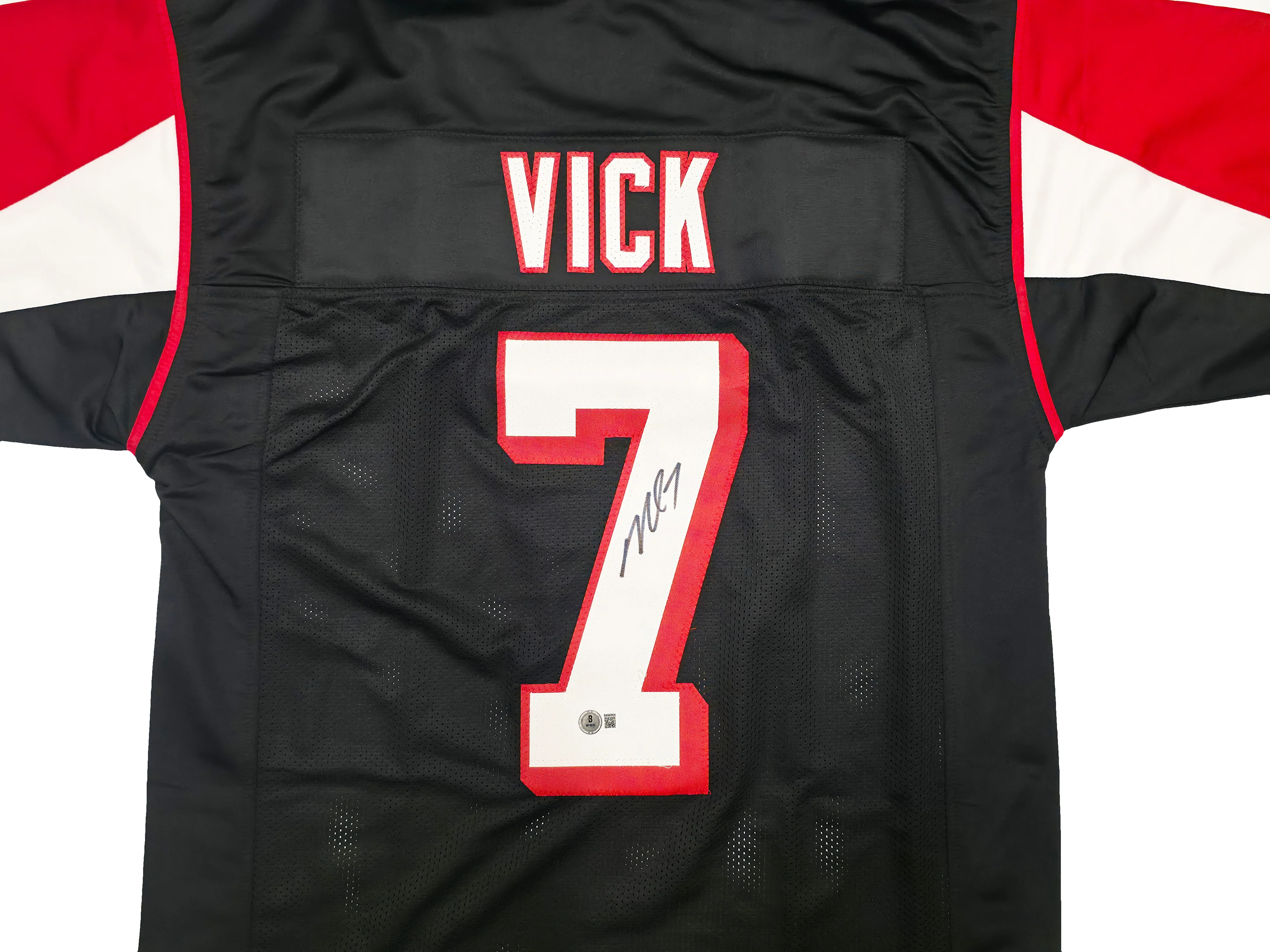 Atlanta Falcons Michael Vick Autographed Black Jersey Beckett BAS Witness Stock #253383 - Image 3