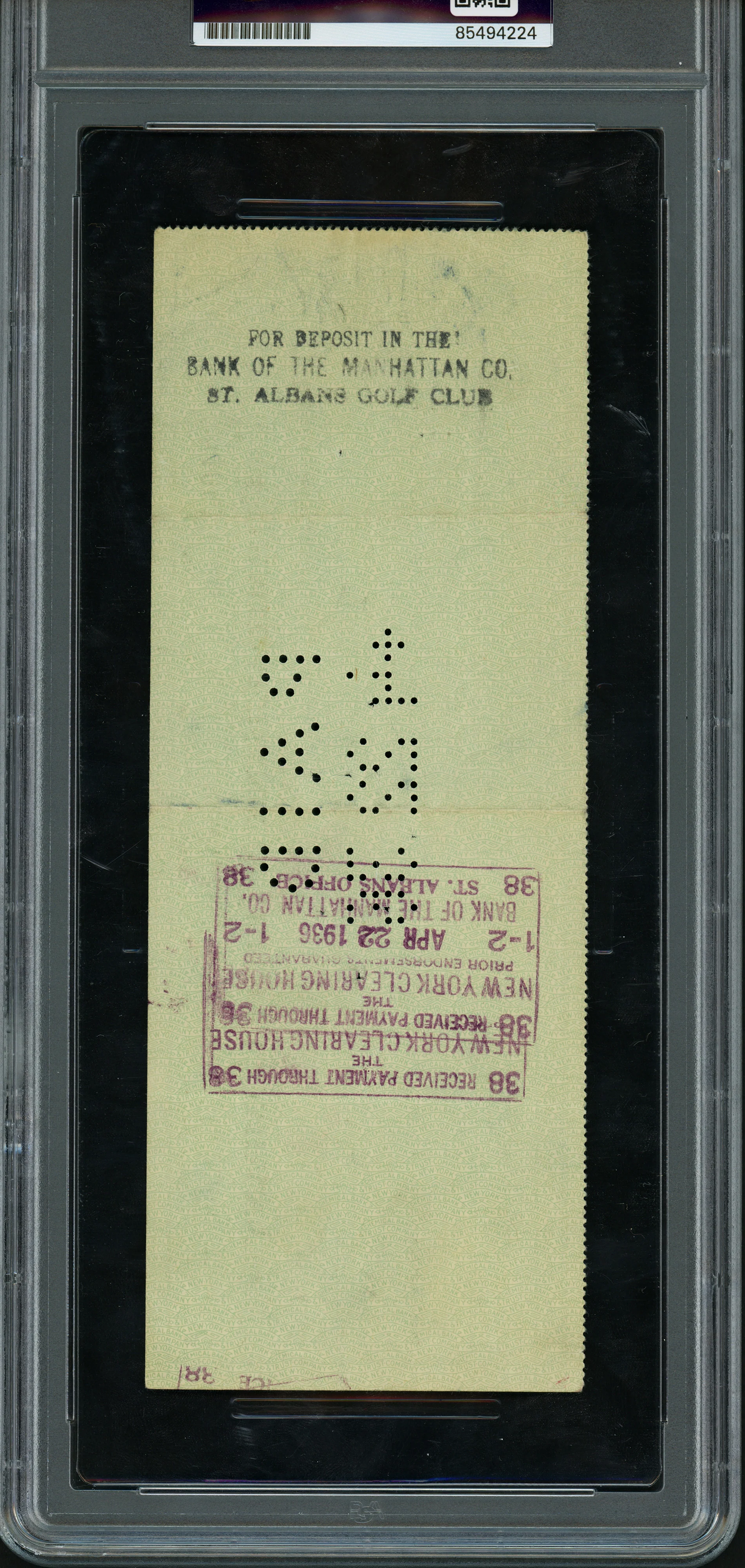 Babe Ruth Autographed 3x8.5 Check New York Yankees PSA/DNA #85494224 - Image 3