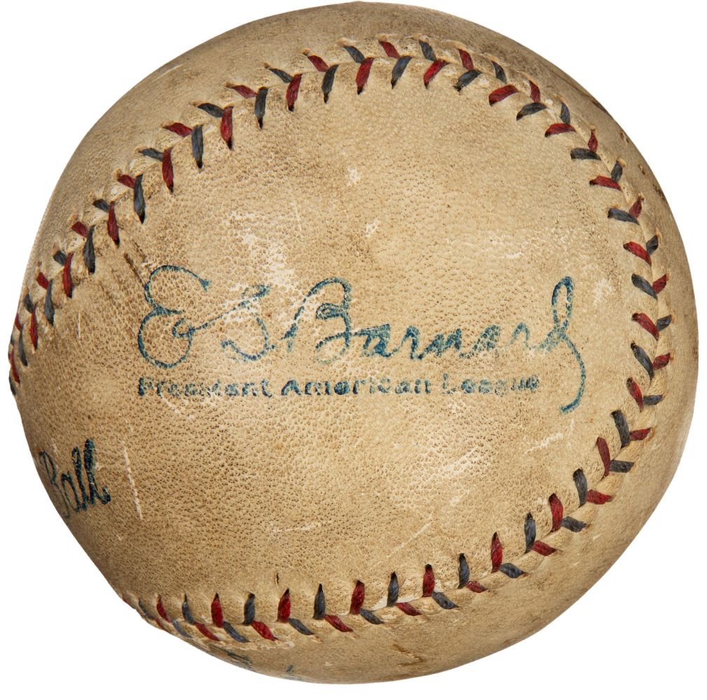 Babe Ruth New York Yankees Signed 1928 1st Home Run Baseball PSA+BAS - Image 4