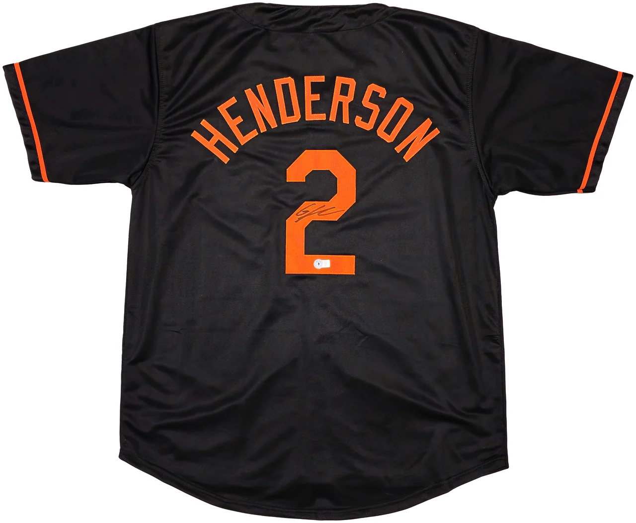 Baltimore Orioles Gunnar Henderson Autographed Black Jersey Beckett BAS Witness Stock #238793 - Image 2