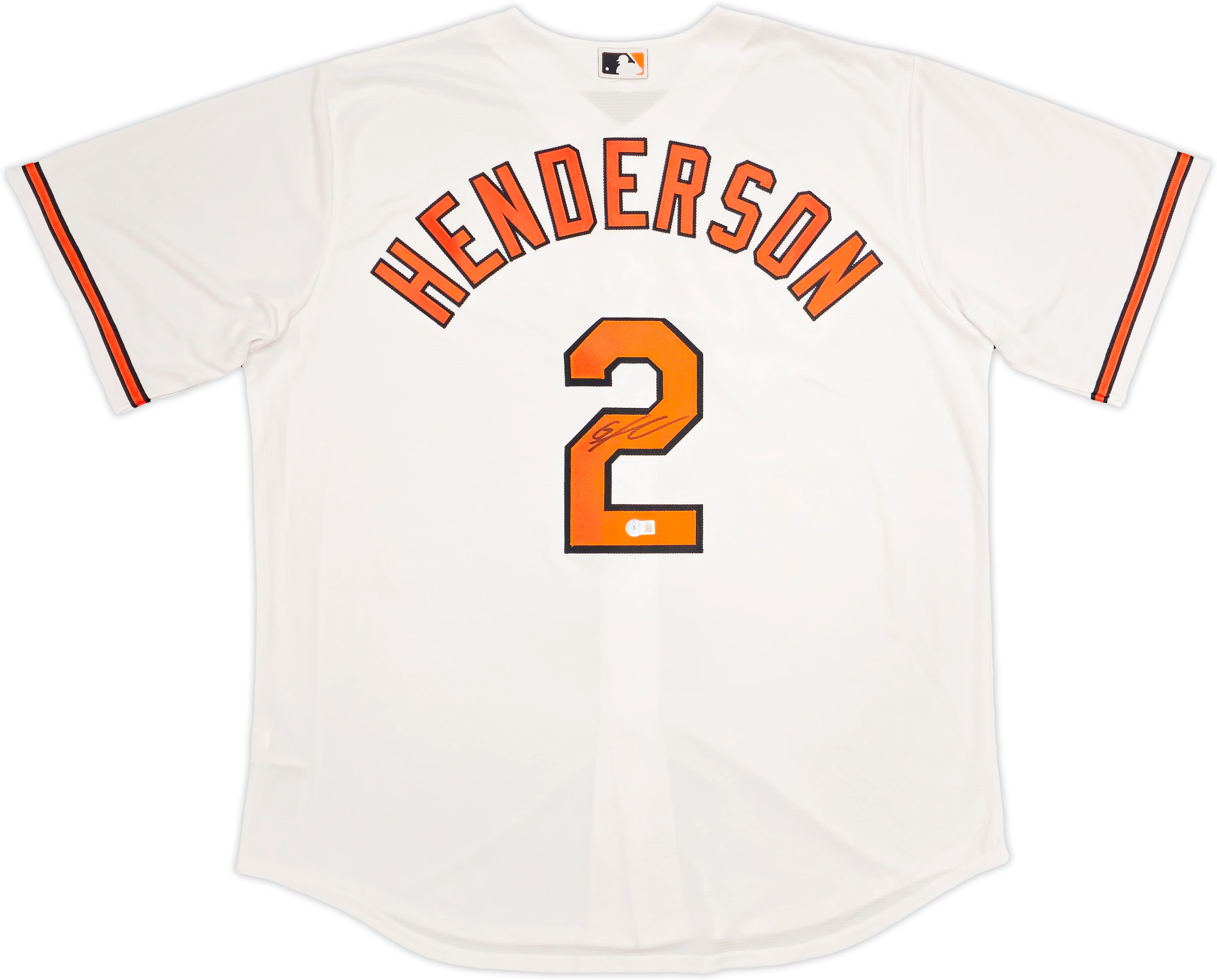 Baltimore Orioles Gunnar Henderson Autographed White Nike Jersey Size XL Beckett BAS Witness Stock #236622 - Image 2