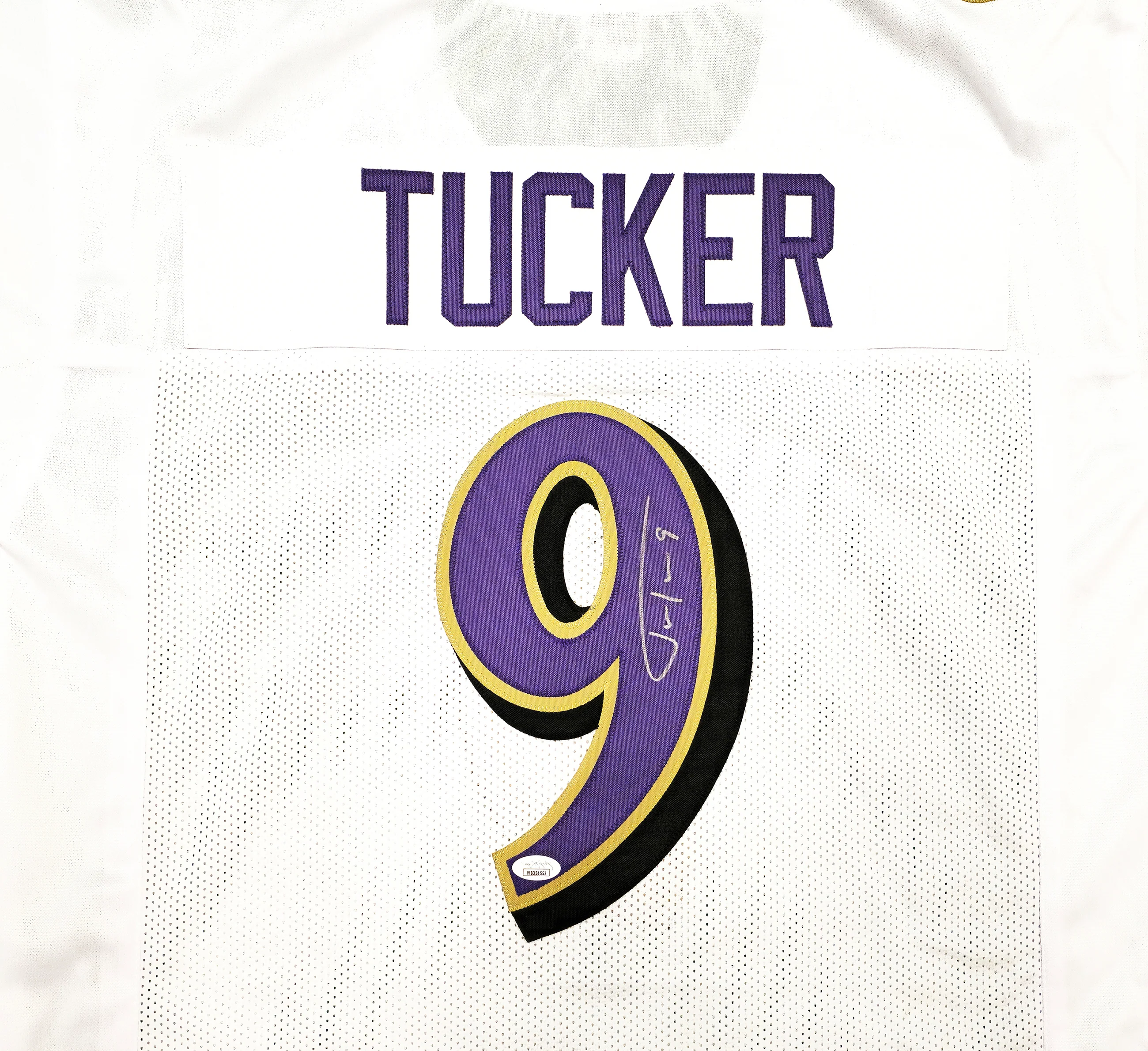 Baltimore Ravens Justin Tucker Autographed White Jersey JSA Stock #232738 - Image 3