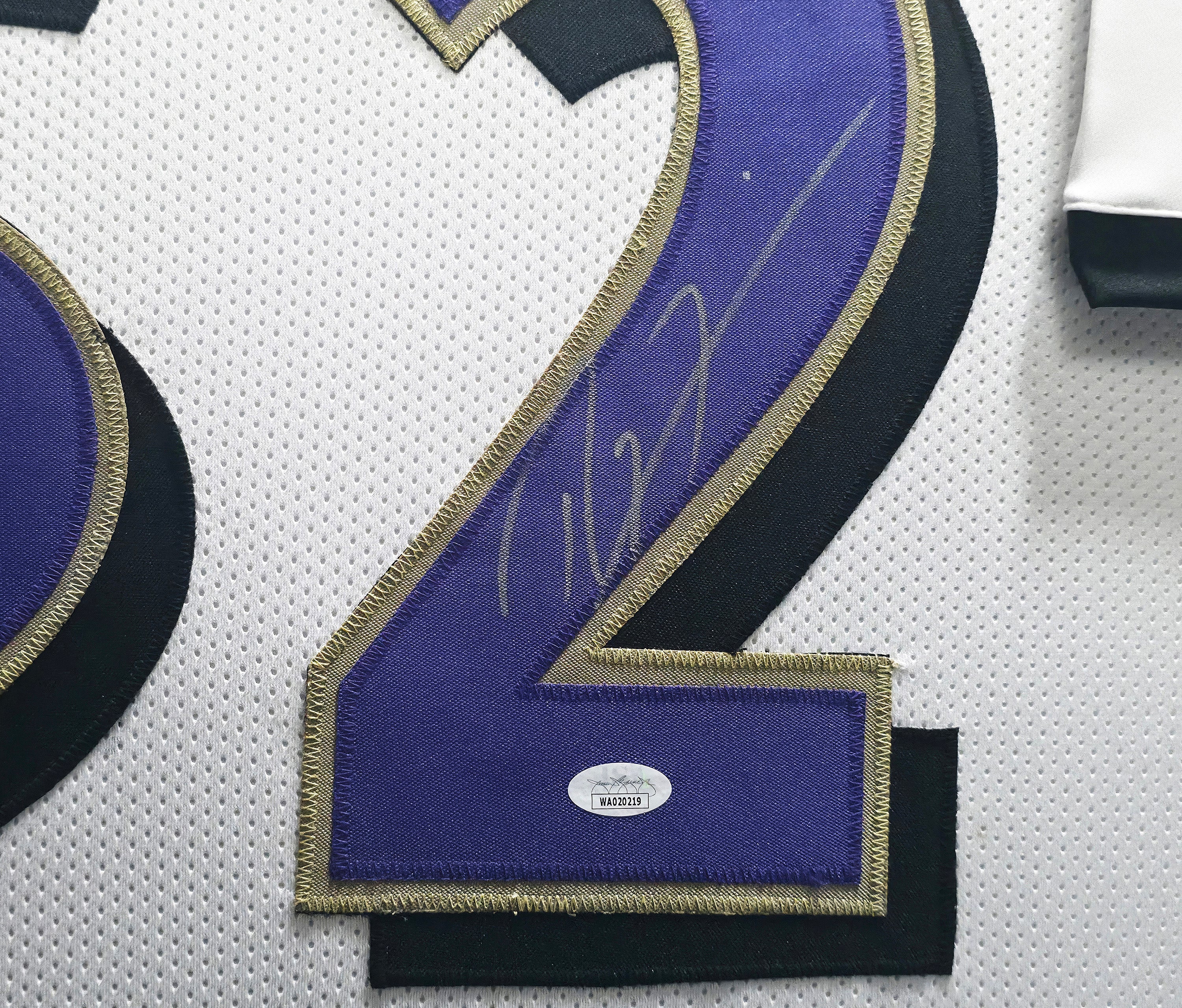 Baltimore Ravens Ray Lewis Autographed Framed White Jersey JSA Stock #252811 - Image 3