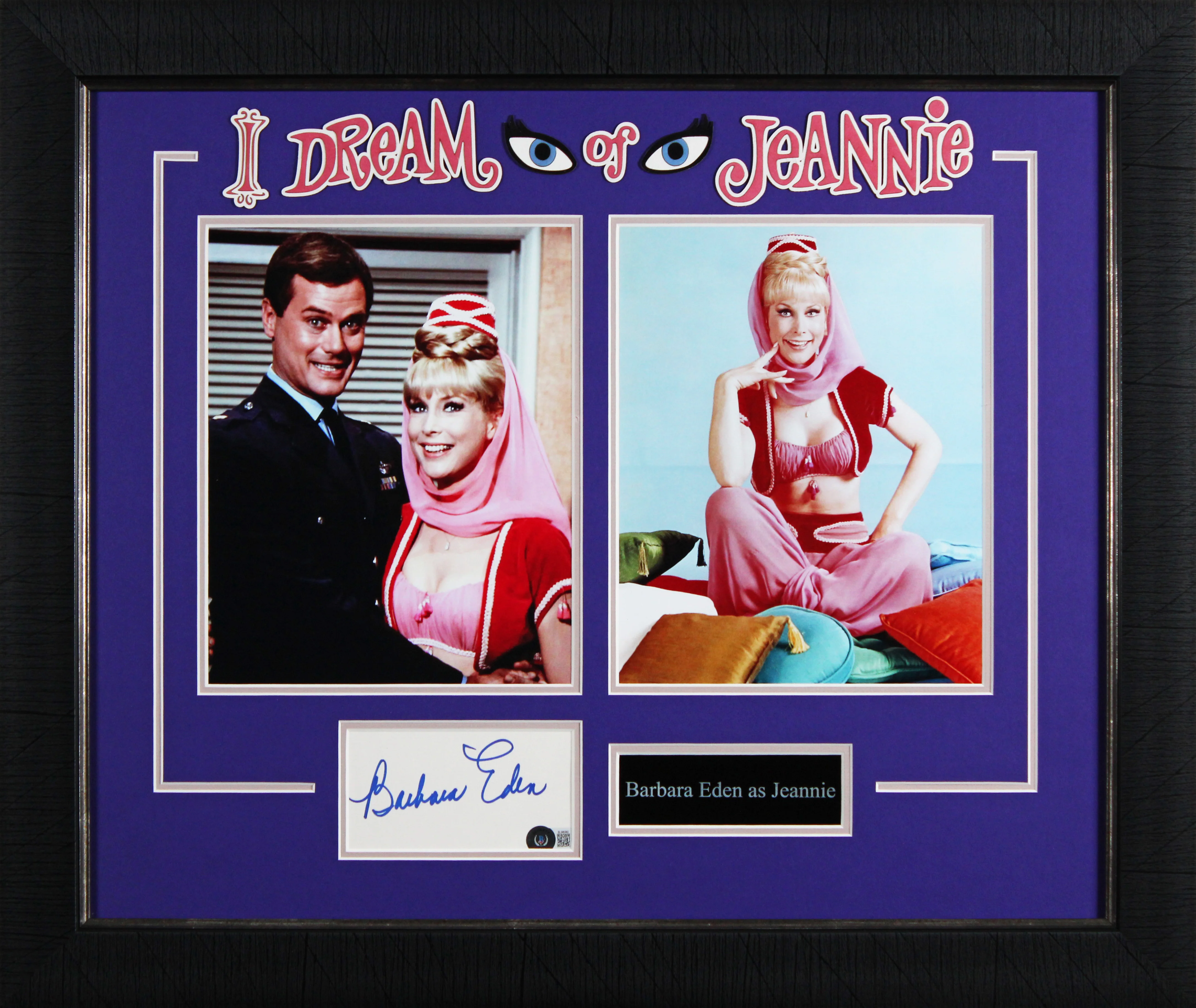 Barbara Eden I Dream of Jeannie Authentic Signed & Framed 3x5 Index Card BAS - Image 2