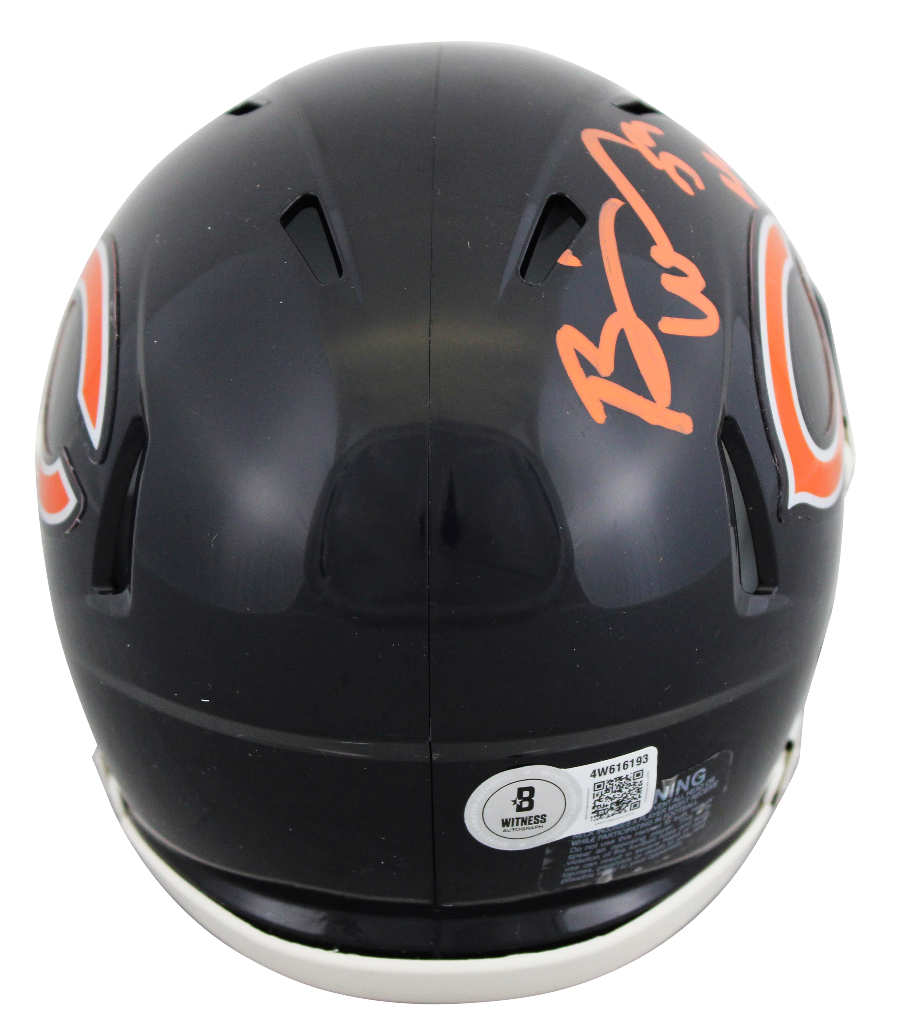 Bears Brian Urlacher "HOF 18" Authentic Signed Speed Mini Helmet BAS Witnessed 2 - Image 3
