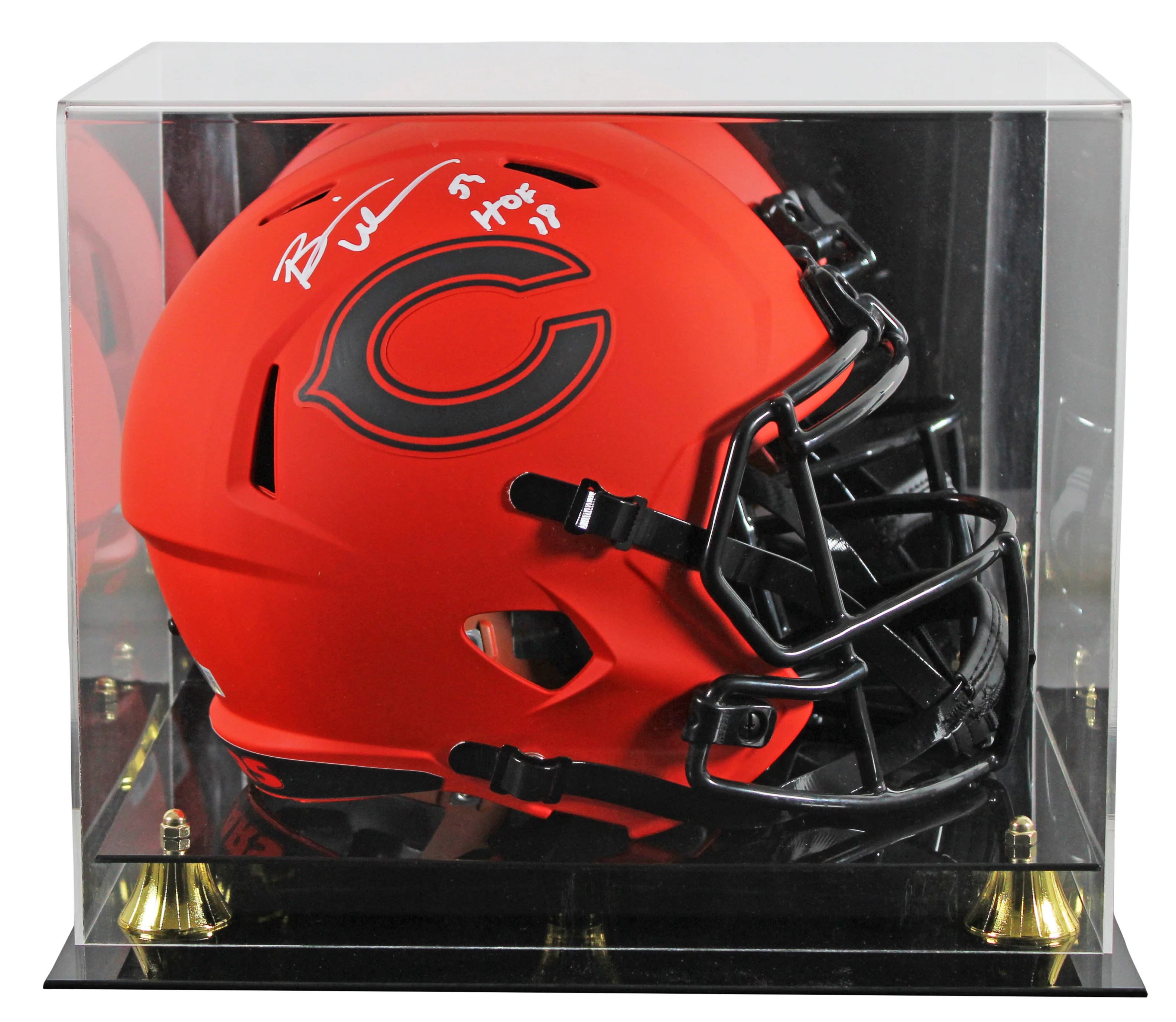 Bears Brian Urlacher "HOF 18" Signed Rave F/S Speed Rep Helmet W/ Case BAS Wit - Image 2