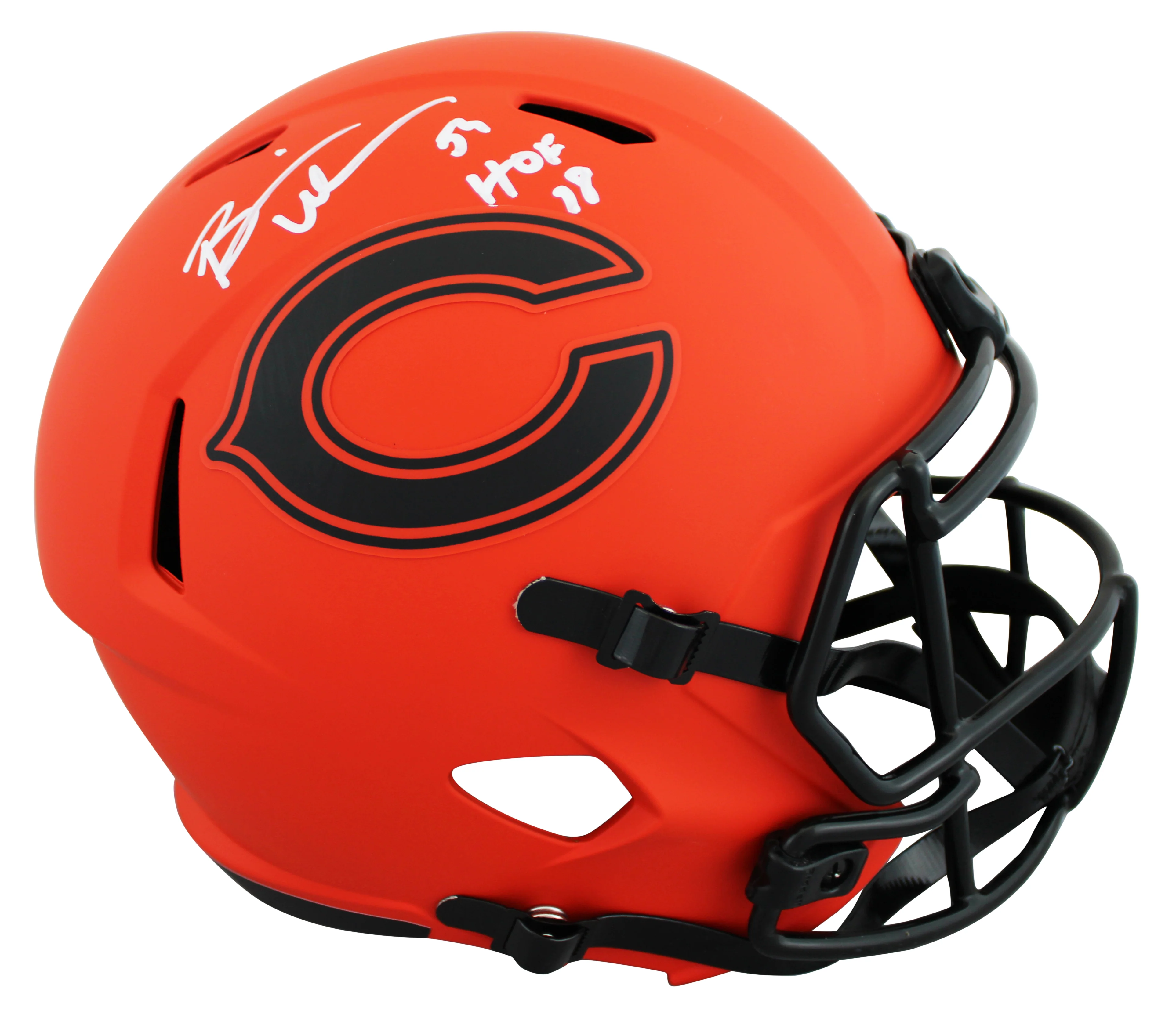 Bears Brian Urlacher "HOF 18" Signed Rave F/S Speed Rep Helmet W/ Case BAS Wit - Image 3