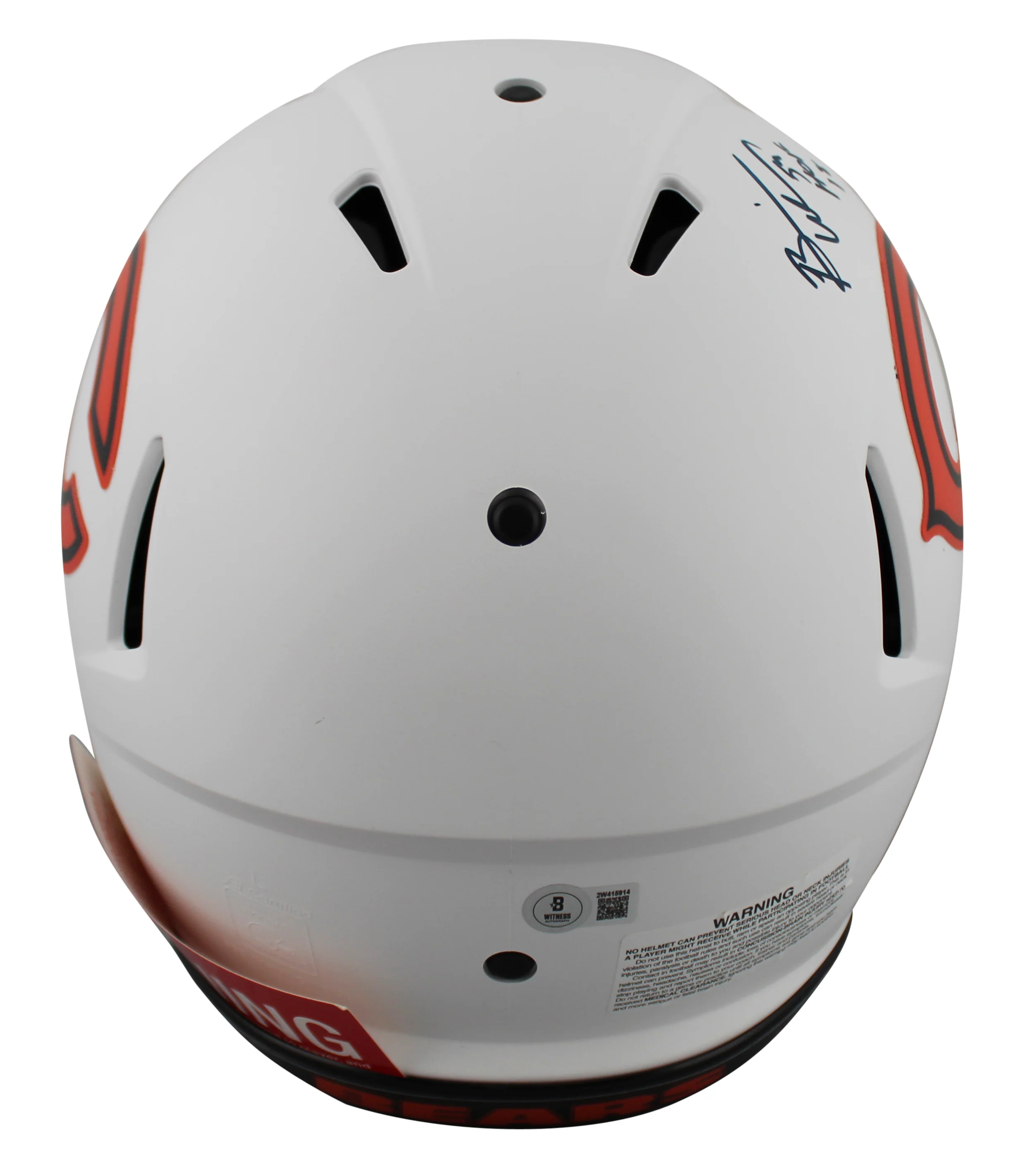 Bears Brian Urlacher "HOF" Signed Lunar F/S Speed Proline Helmet W/ Case BAS Wit - Image 4