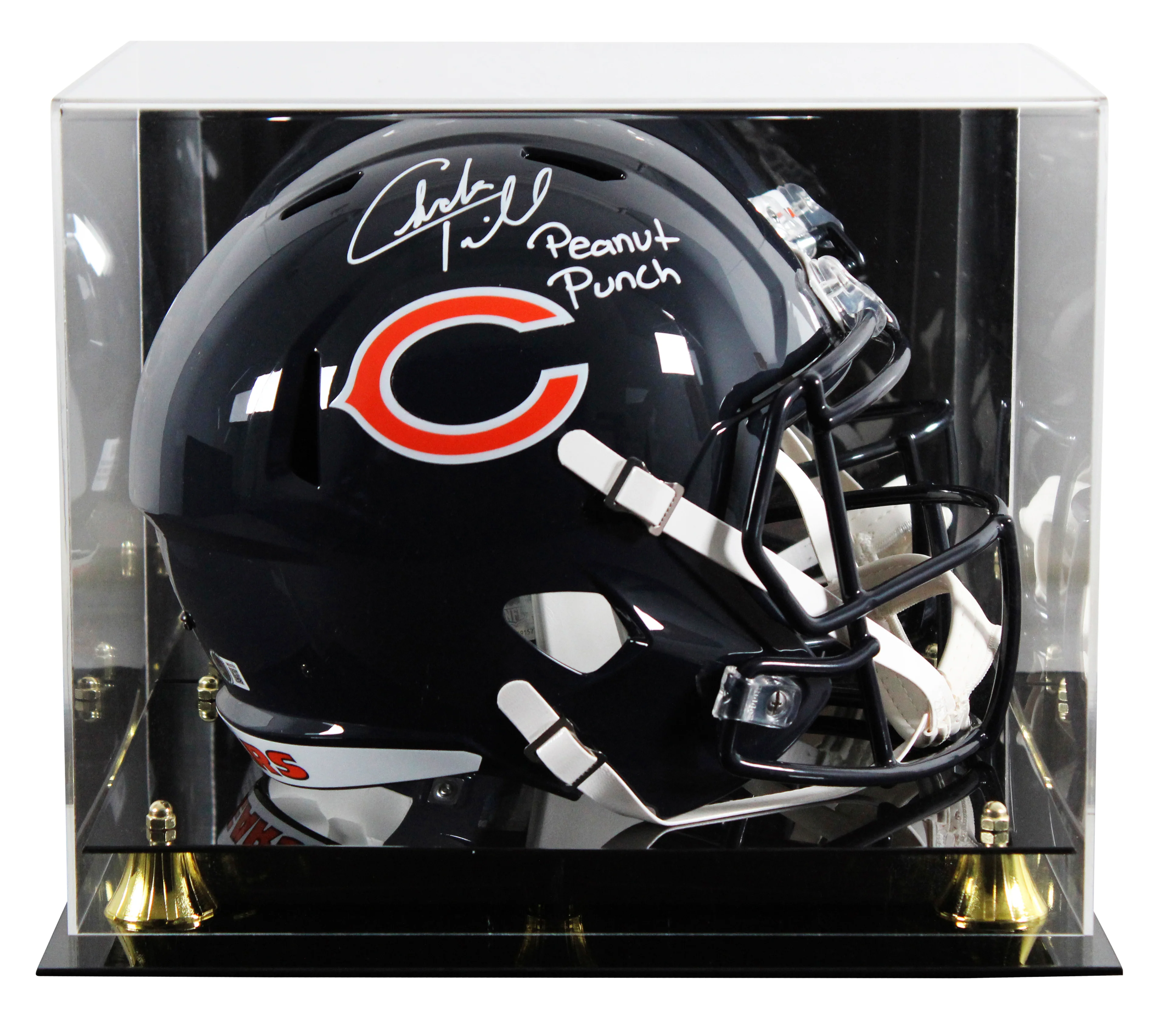 Bears Charles Tillman "Peanut Punch" Signed F/S Speed Rep Helmet W/ Case BAS Wit - Image 2
