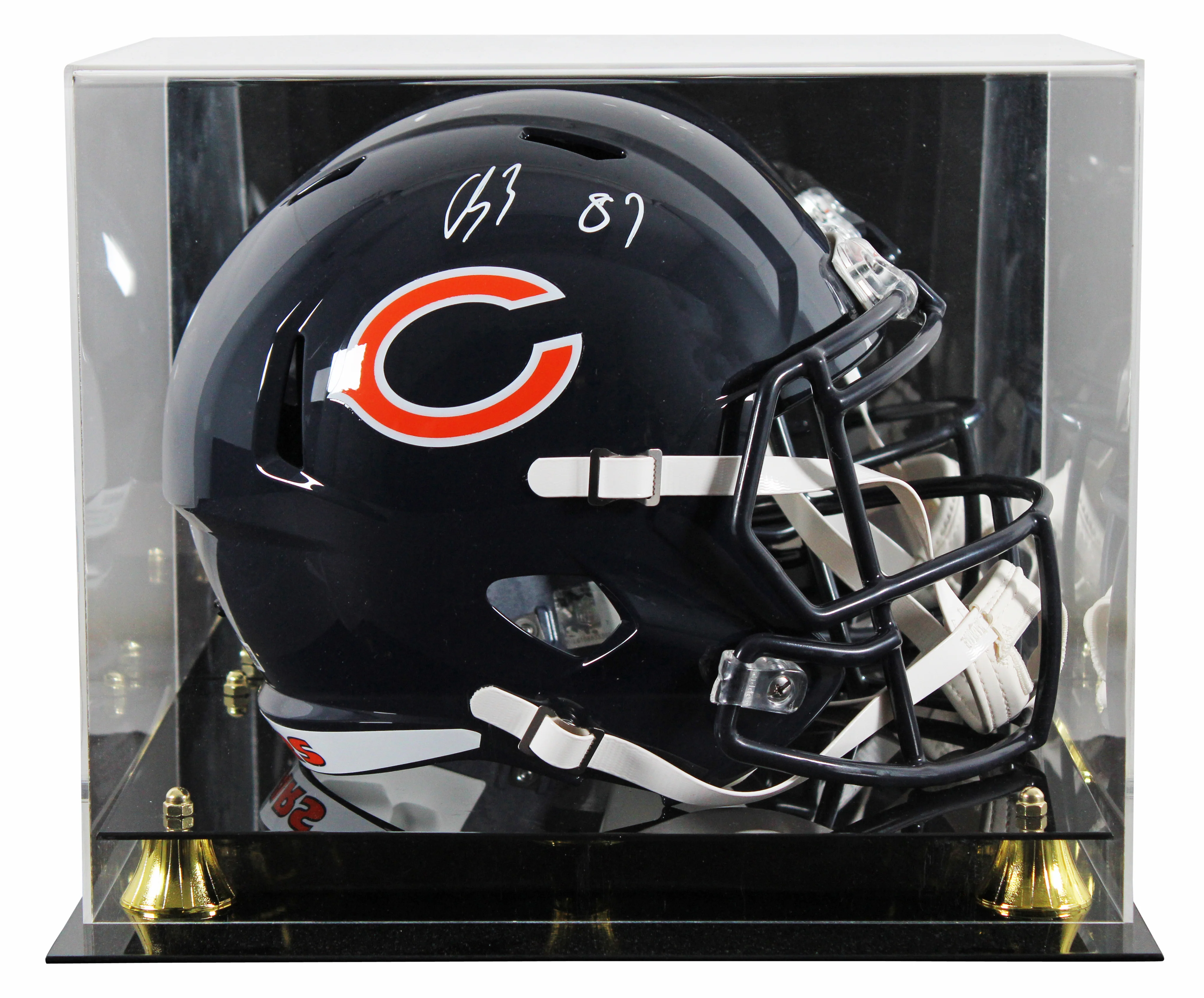 Bears Luther Burden III Signed Full Size Speed Rep Helmet W/ Case BAS Witnessed - Image 2