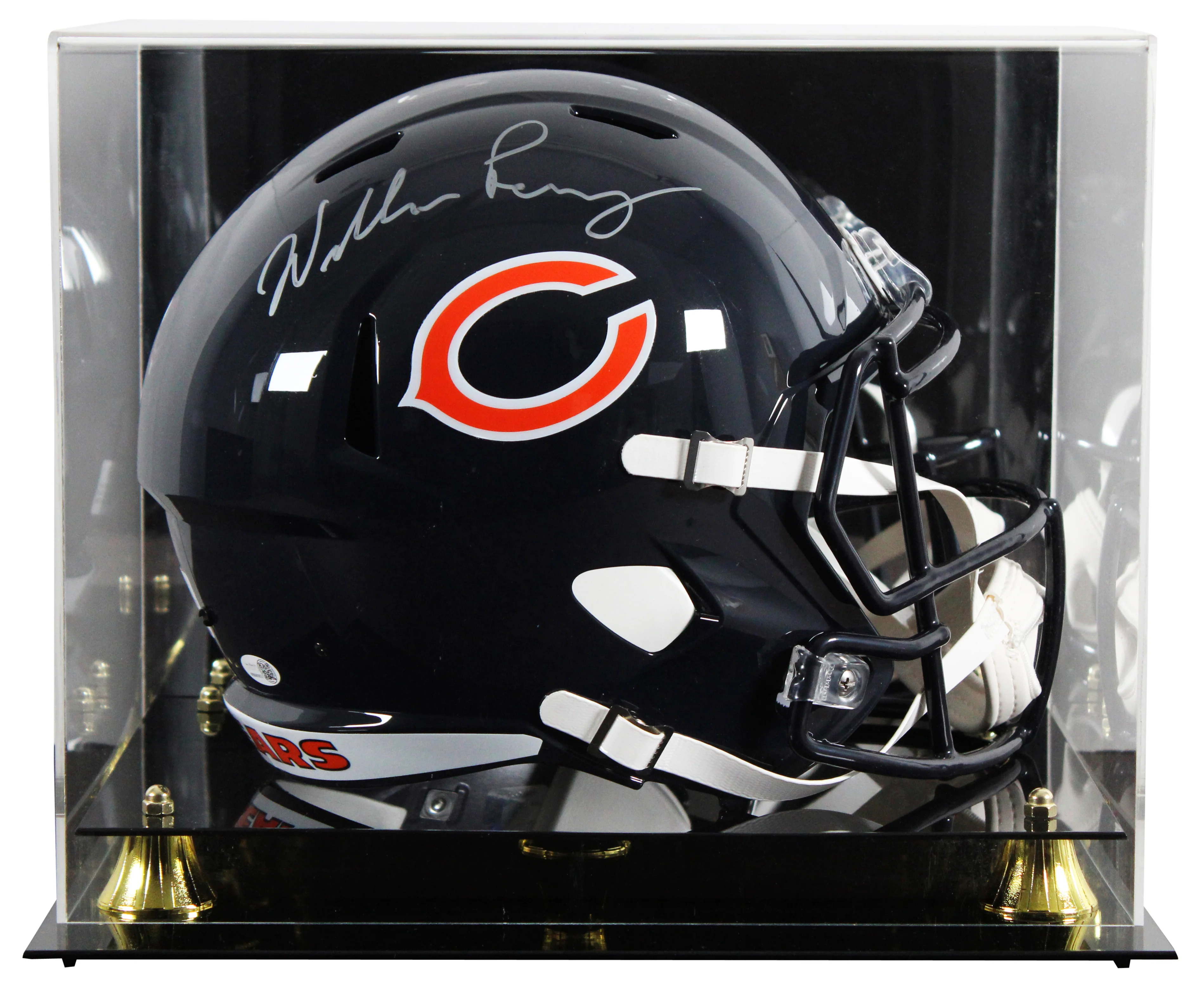 Bears William Perry Signed Full Size Speed Rep Helmet W/ Case JSA Witness - Image 2