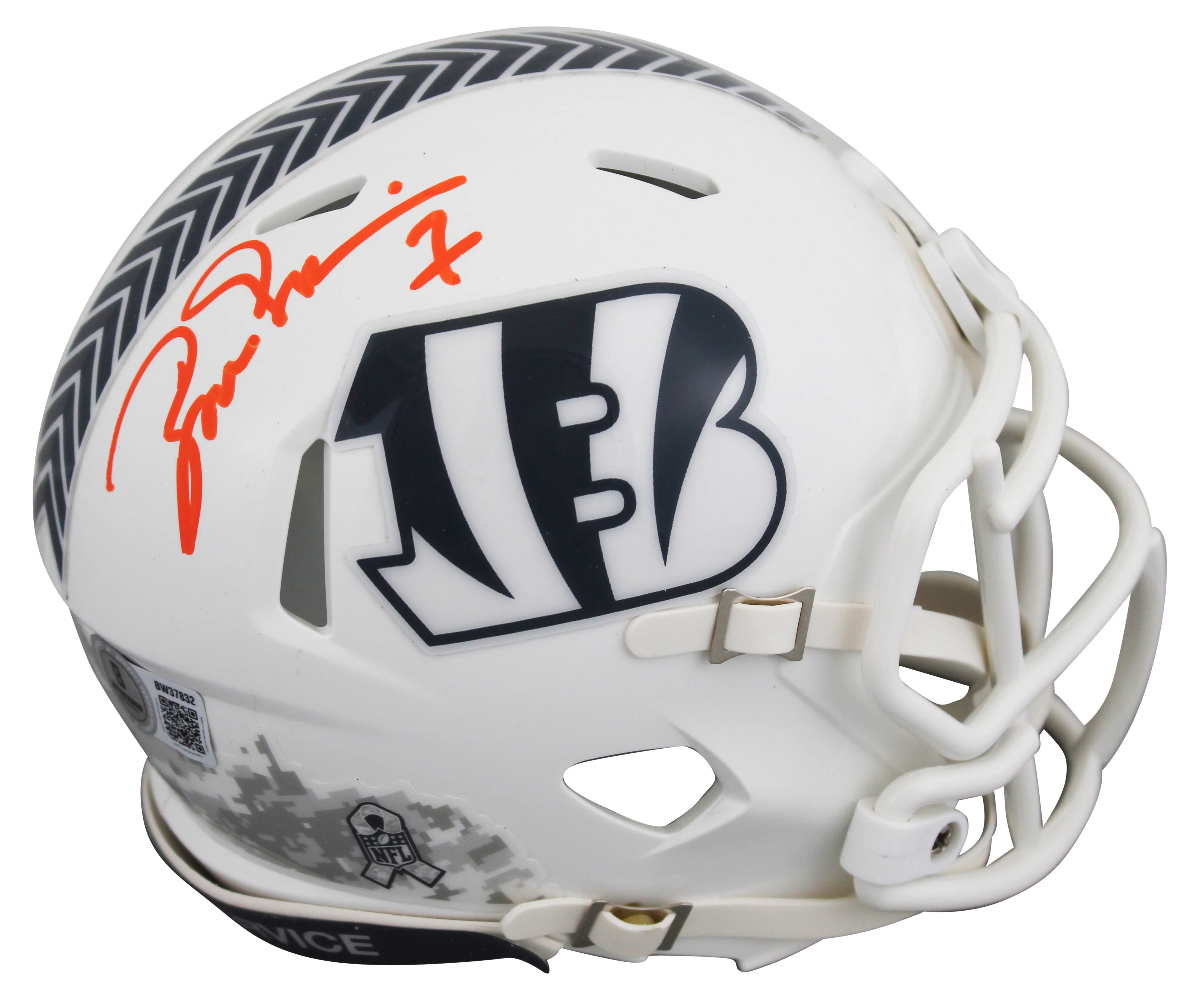 Bengals Boomer Esiason Signed STS III Speed Mini Helmet W/ Case BAS Witnessed - Image 3