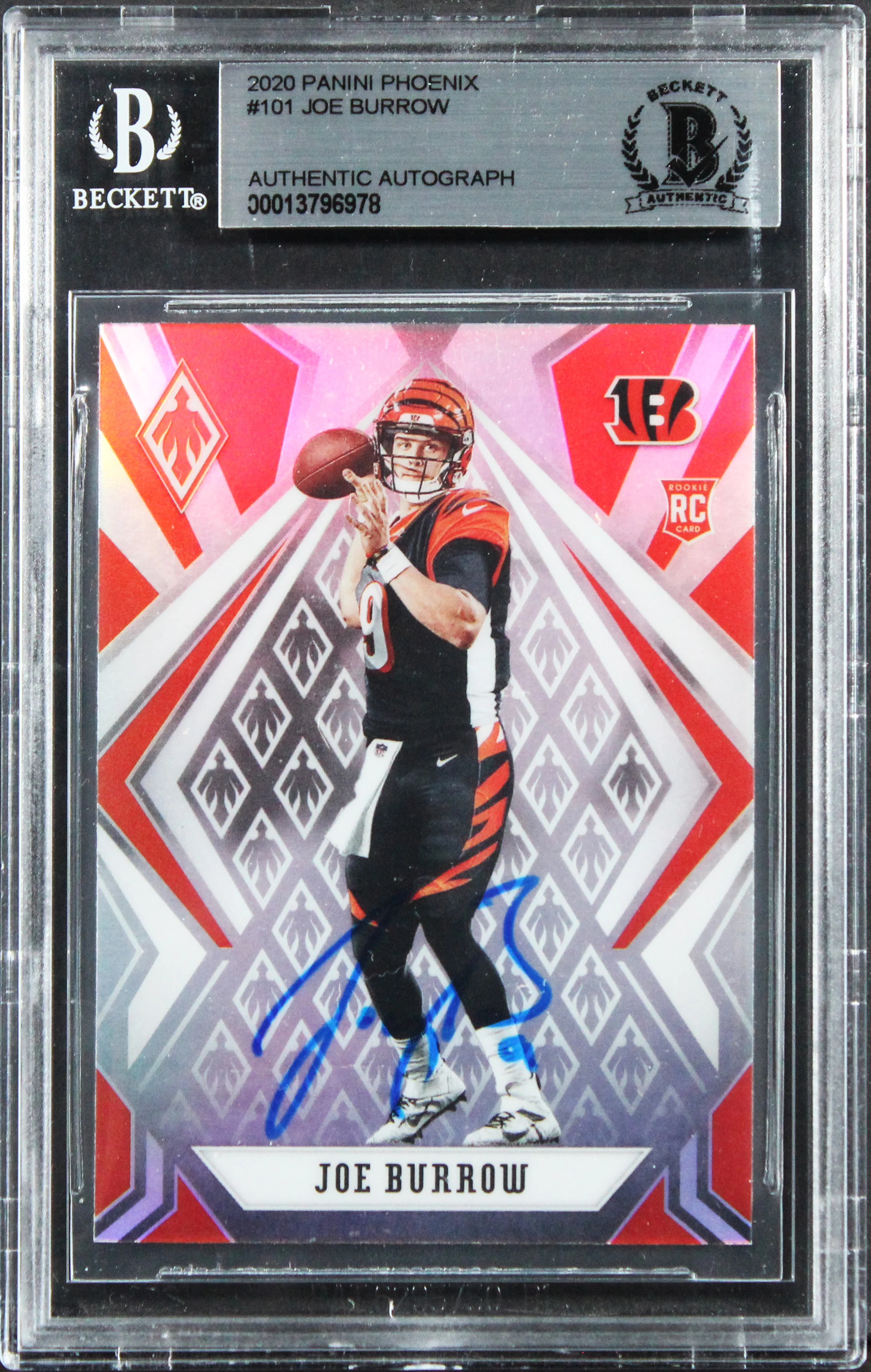 Bengals Joe Burrow Authentic Signed 2020 Panini Phoenix #101 Card BAS Slabbed - Image 2