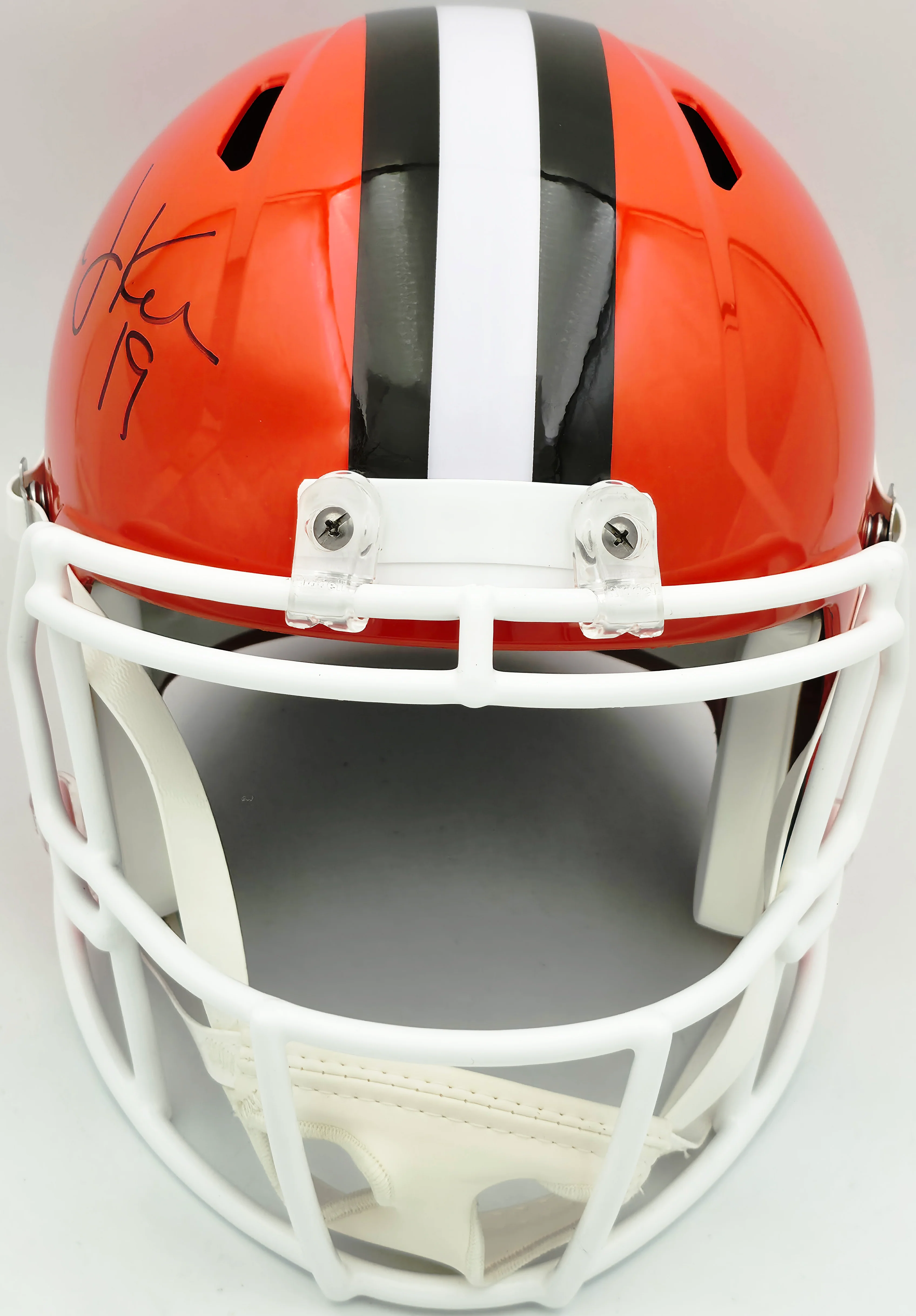 Bernie Kosar Autographed Cleveland Browns Orange 1975-05 Throwback Full Size Speed Replica Helmet JSA Witness Stock #261872 - Image 4