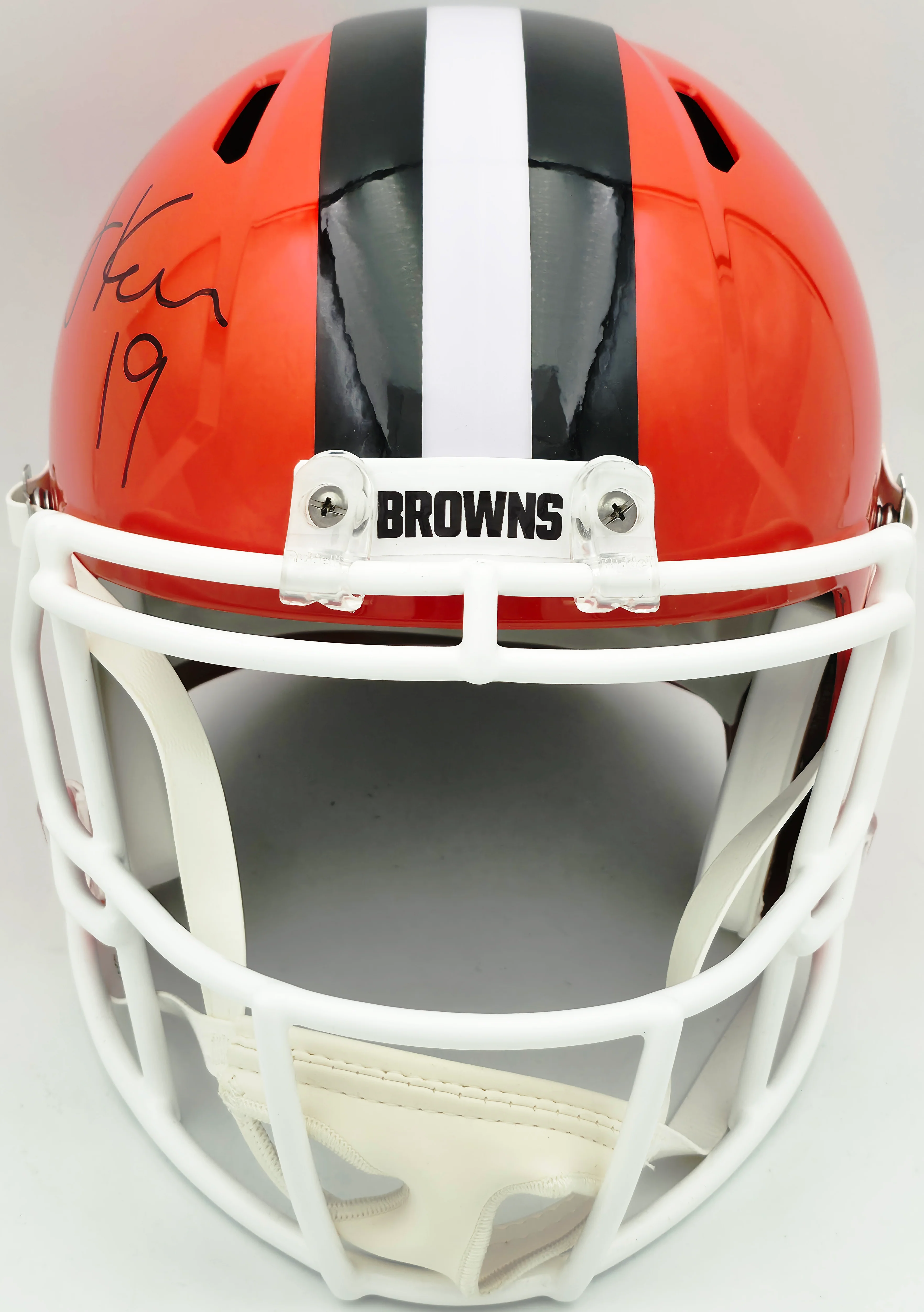 Bernie Kosar Autographed Cleveland Browns Orange 2024 Full Size Speed Replica Helmet JSA Witness Stock #261873 - Image 3