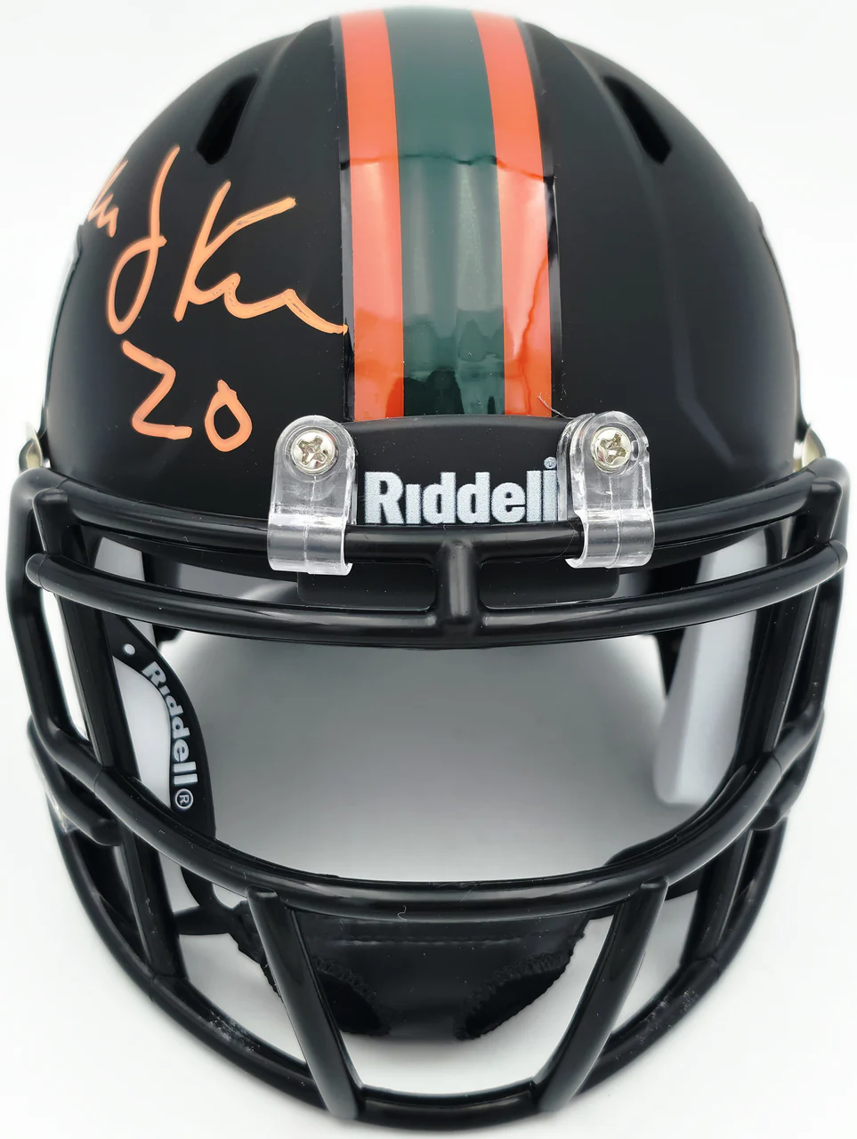 Bernie Kosar Autographed Miami Hurricanes Black Nights Alternate Speed Mini Helmet JSA Witness Stock #261885 - Image 3