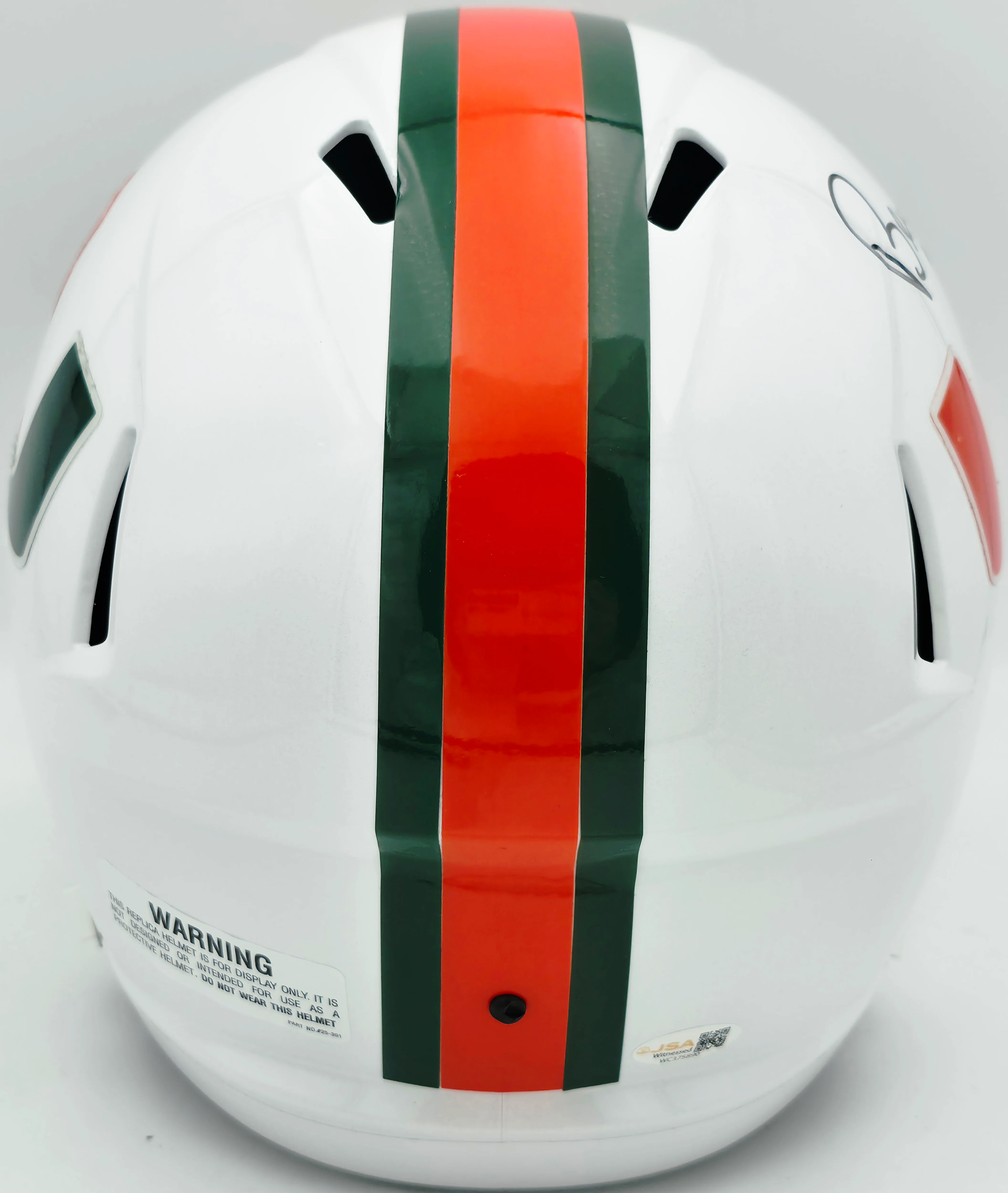Bernie Kosar Autographed Miami Hurricanes White Traditional Full Size Speed Replica Helmet JSA Witness Stock #261871 - Image 5