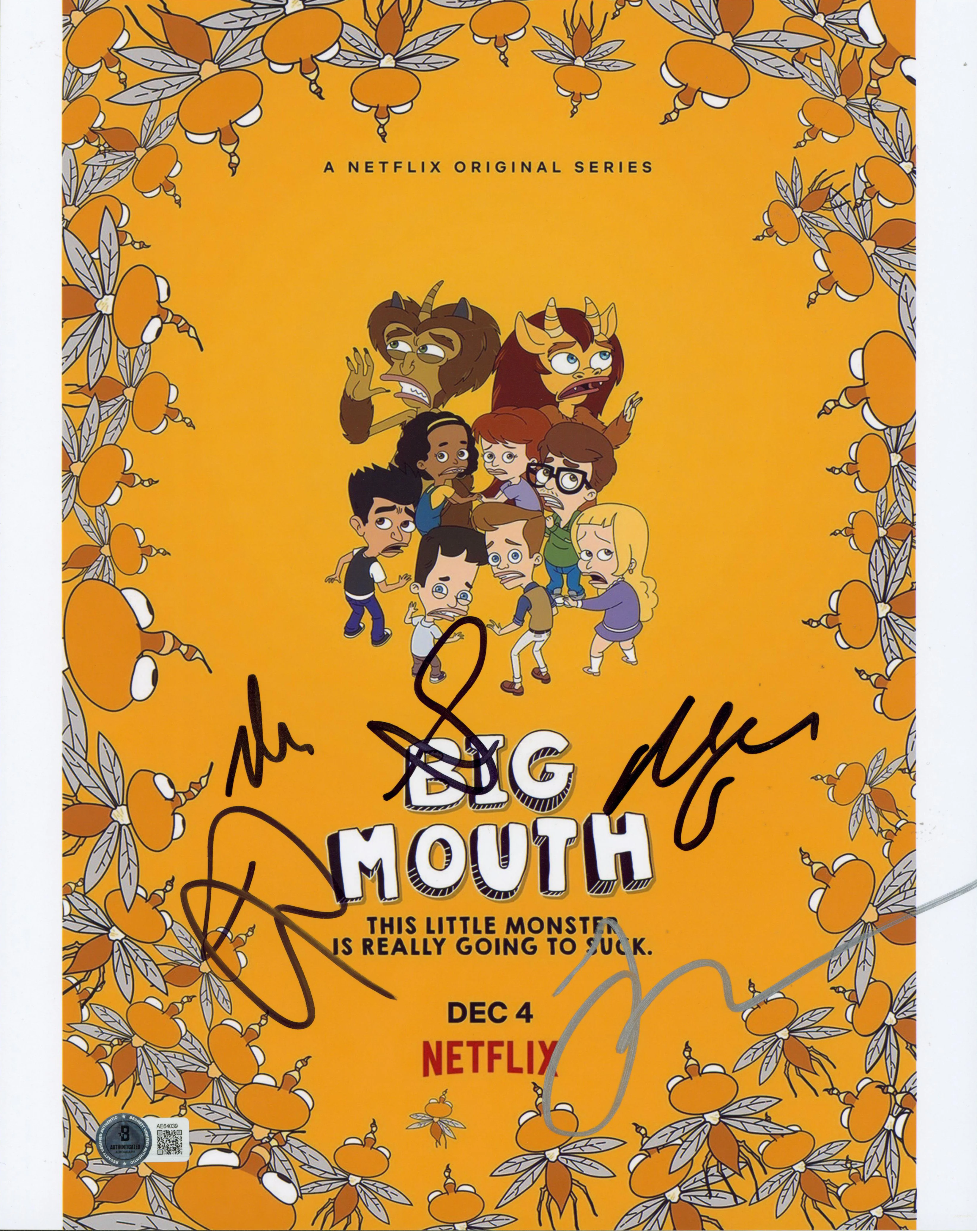 Big Mouth (5) Rogan, Scheer, Duplass, Scott & Raphael Signed 11x14 Photo BAS 1 - Image 2