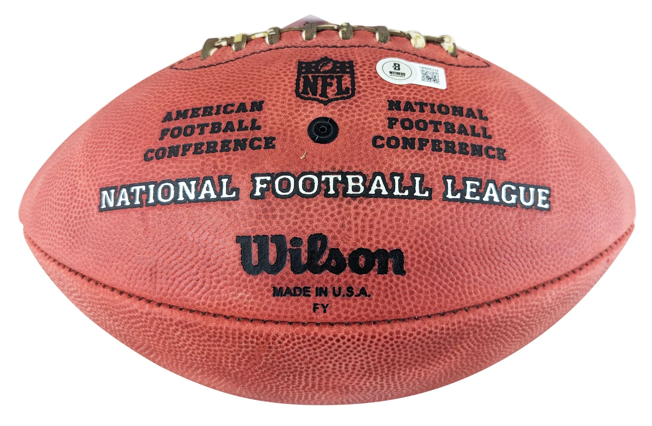 Bills (3) Reed, Kelly, & Thomas Signed "Duke" Showcase Football W/ Case BAS Wit - Image 6